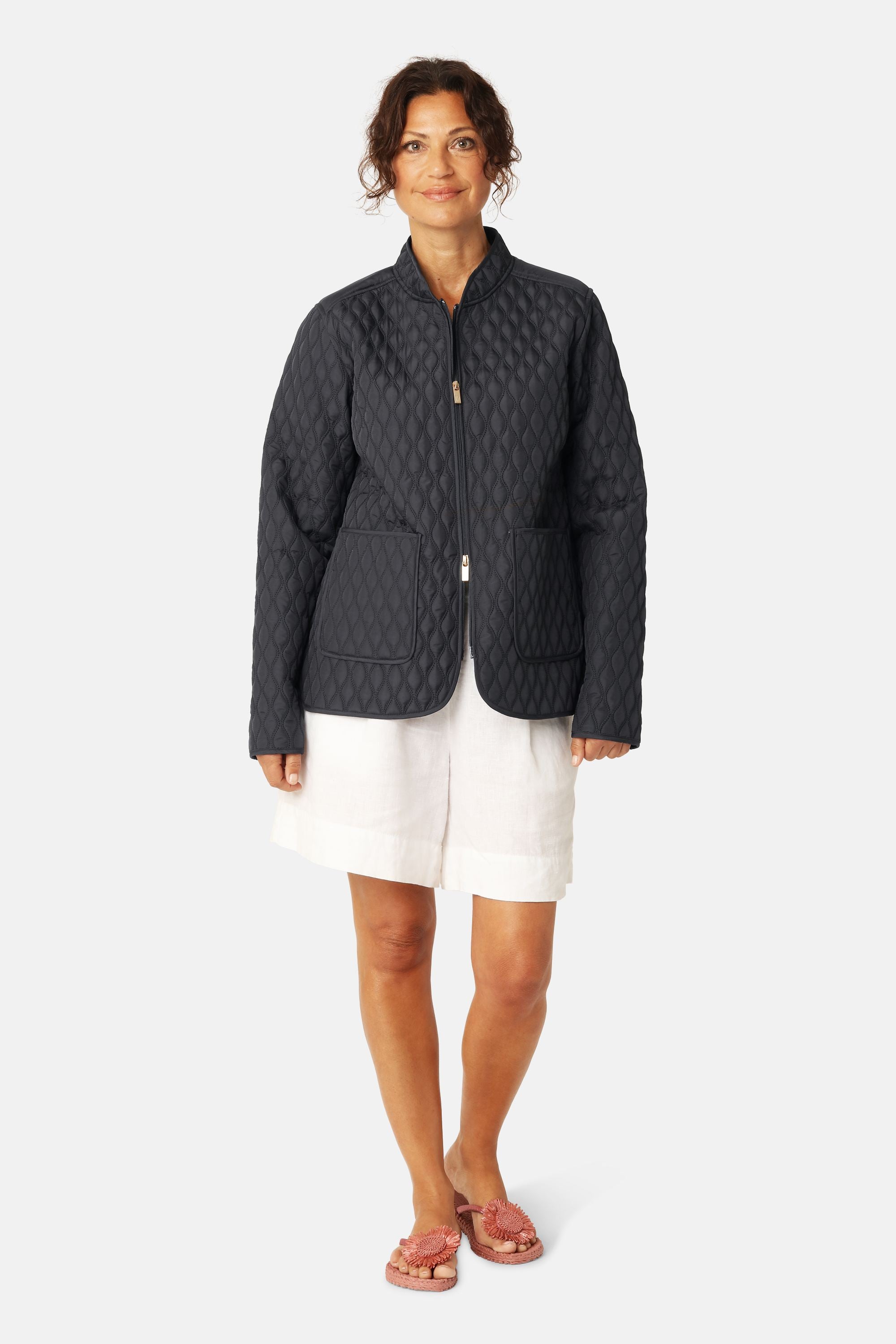 Short Quilt Jacket - Dark Indigo