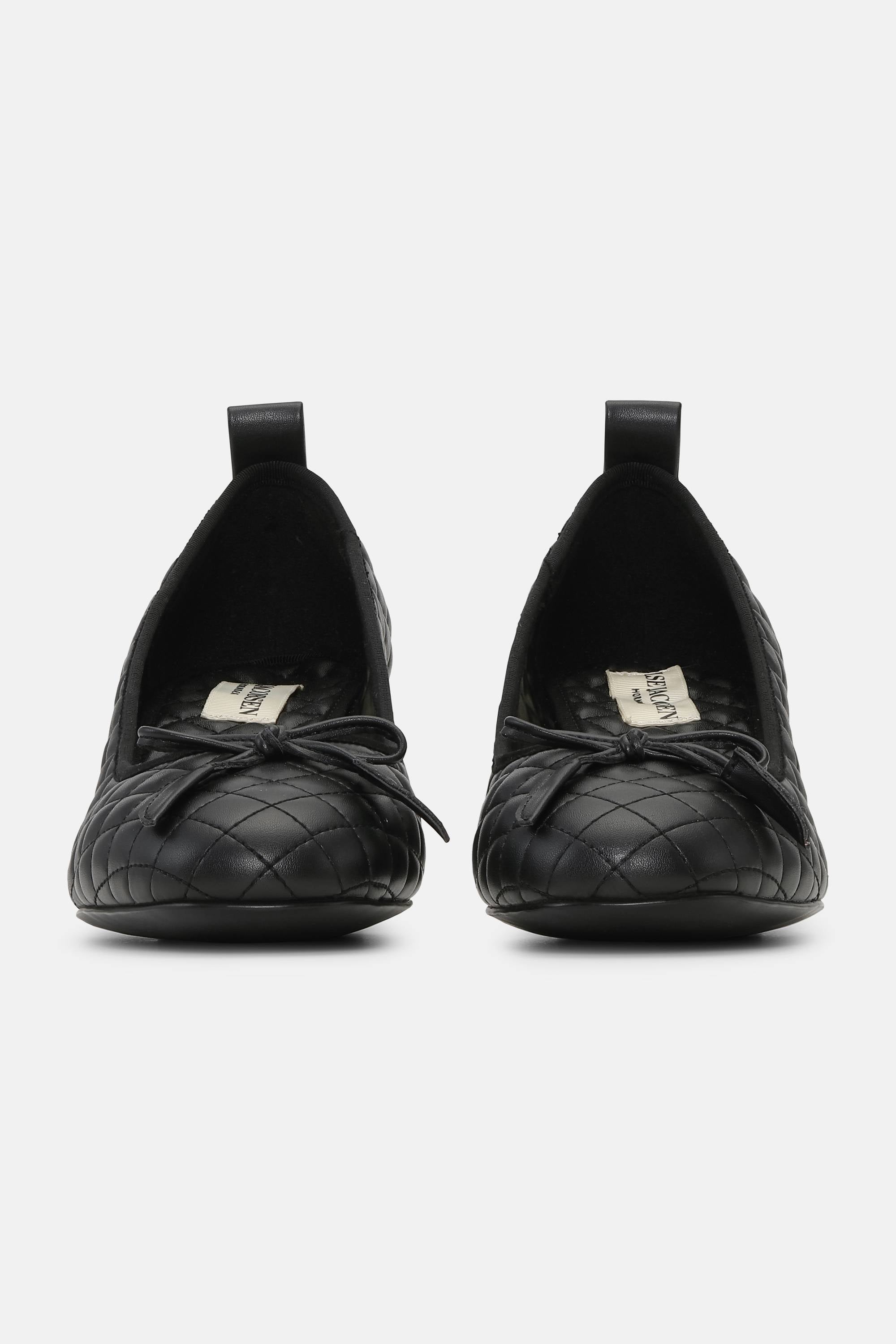 Quilted Ballerina with Heel - Black Black