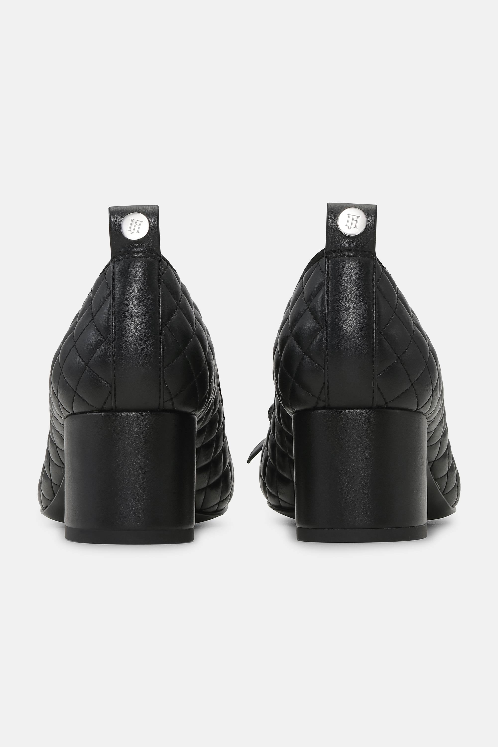 Quilted Ballerina with Heel - Black Black