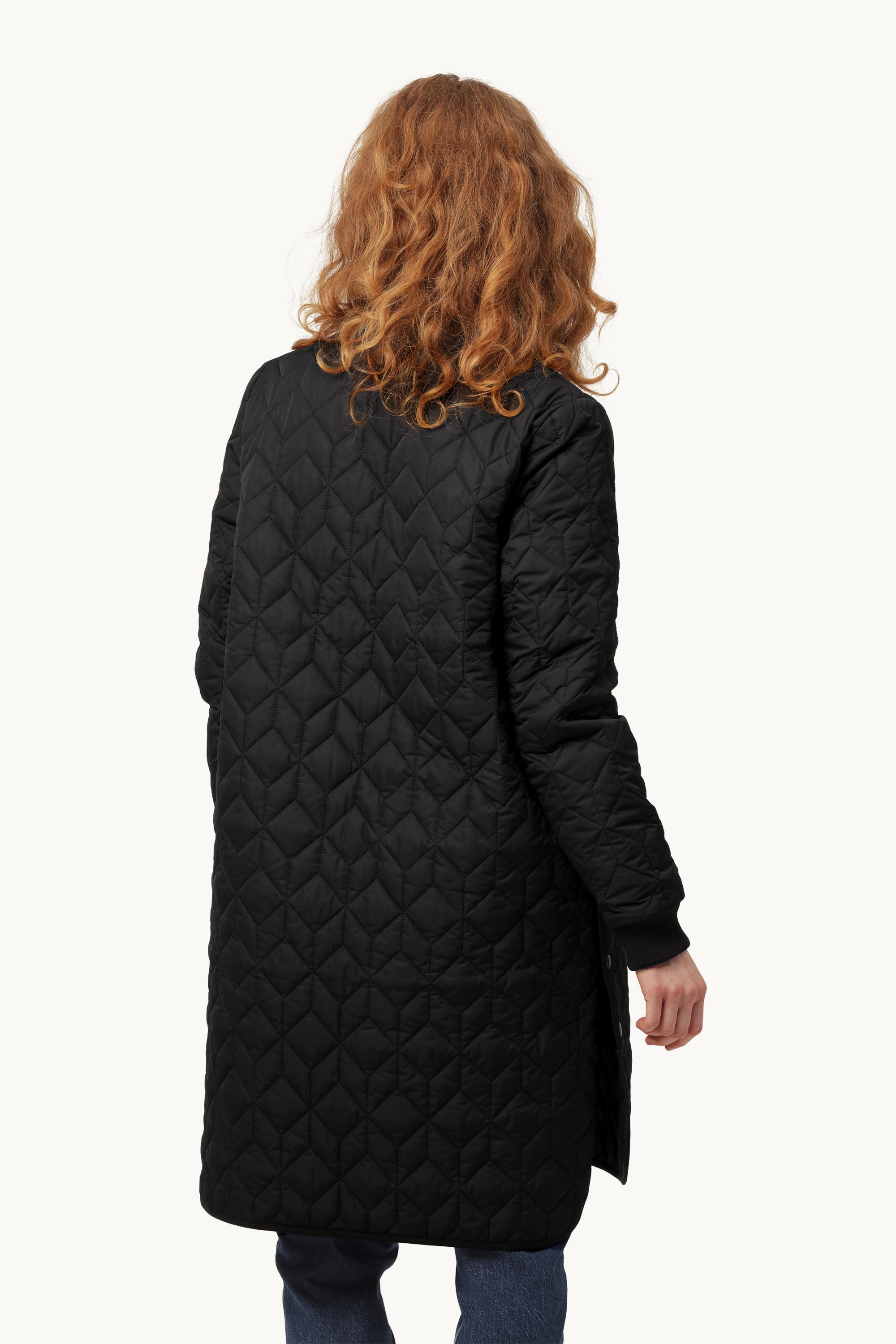 Lang Quiltet Jakke - Black