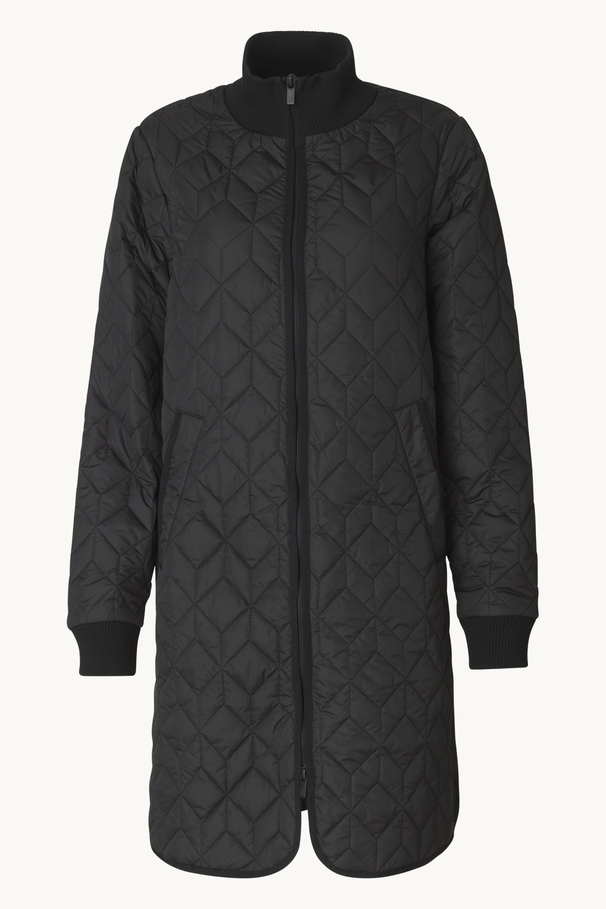 Lang Quiltet Jakke - Black
