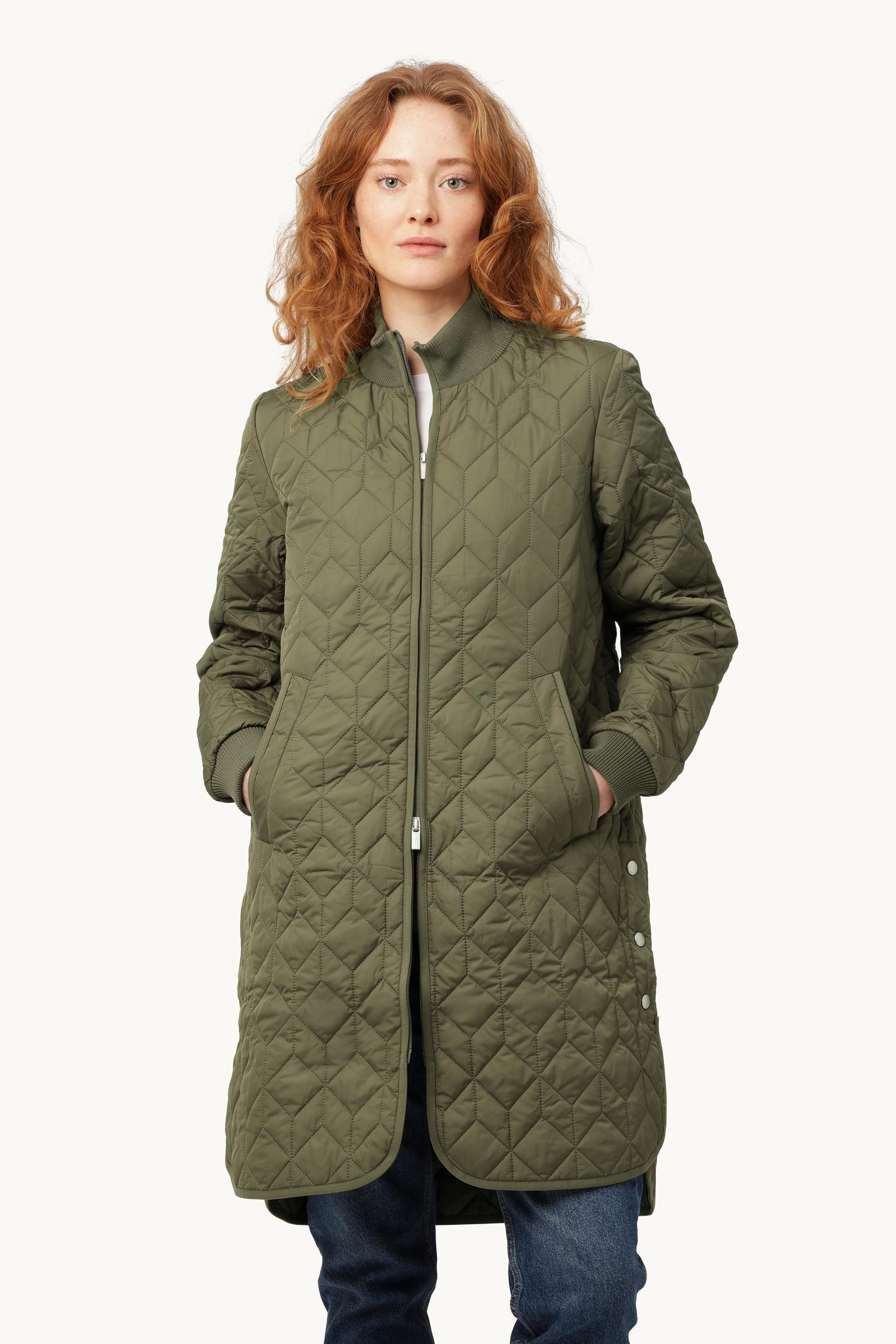 Lang Quiltet Jakke - Army