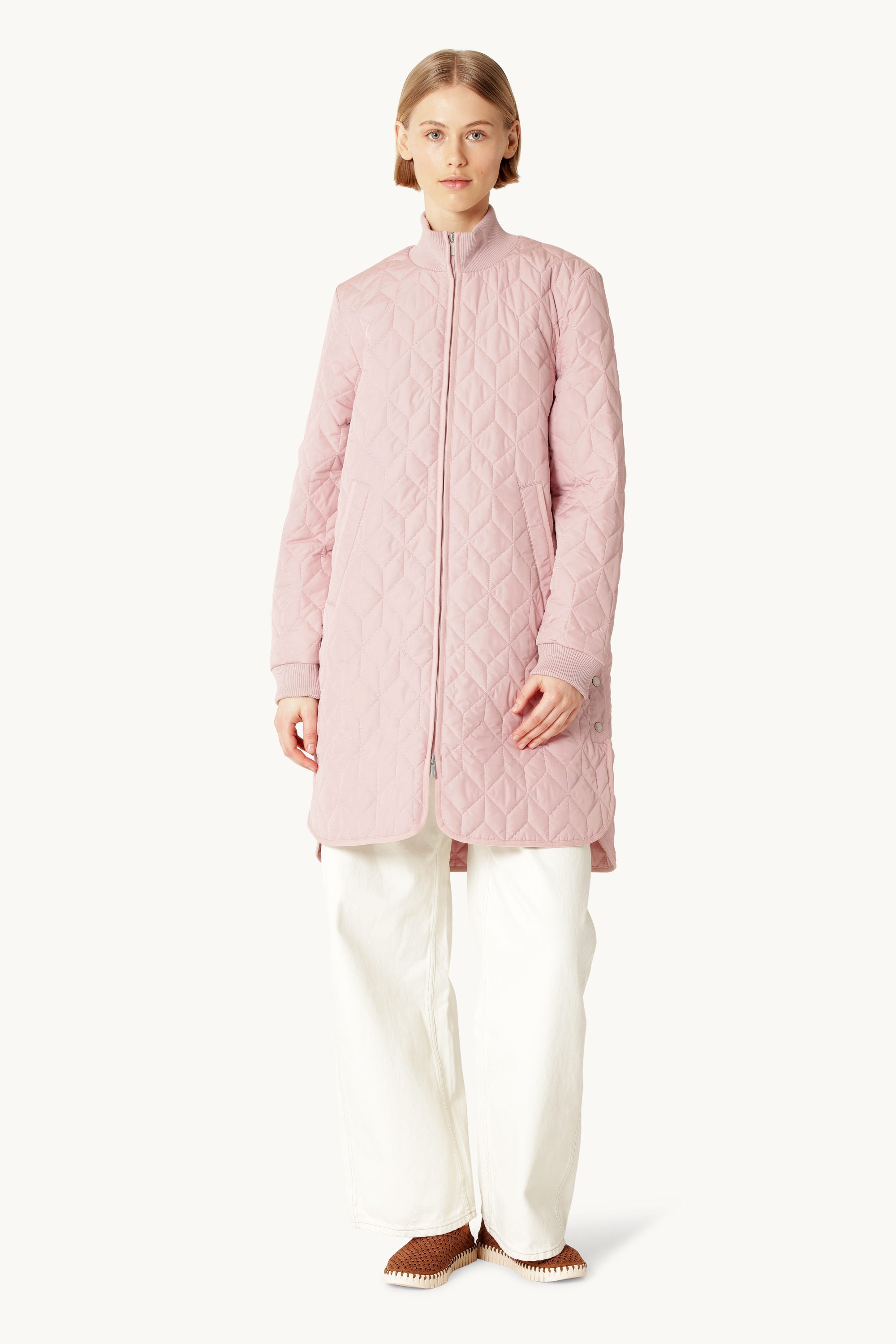 Lang Quiltet Jakke - Burnished Lilac
