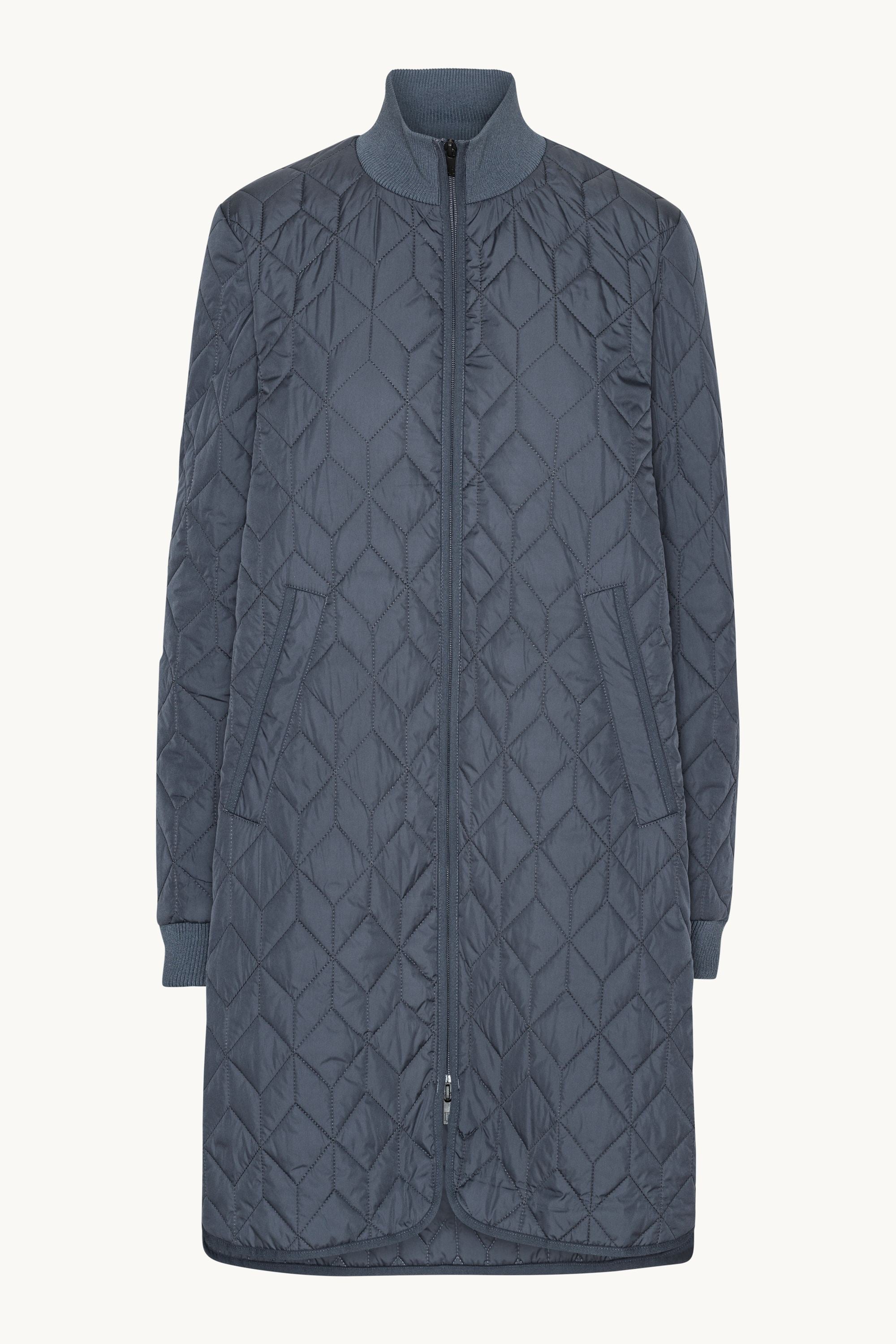 Lang Quiltet Jakke - Ombre Blue