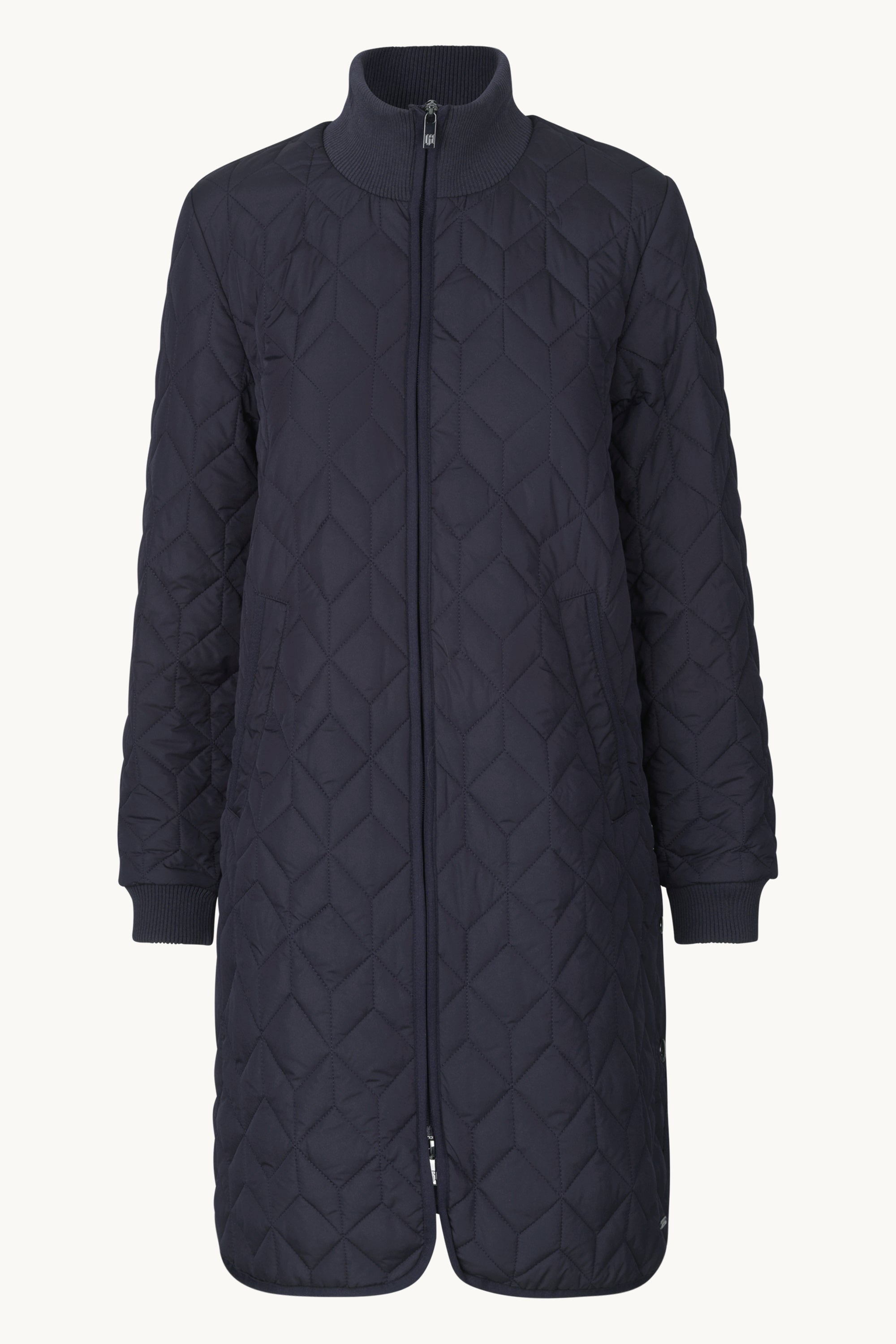 Lang Quiltet Jakke - Dark Indigo