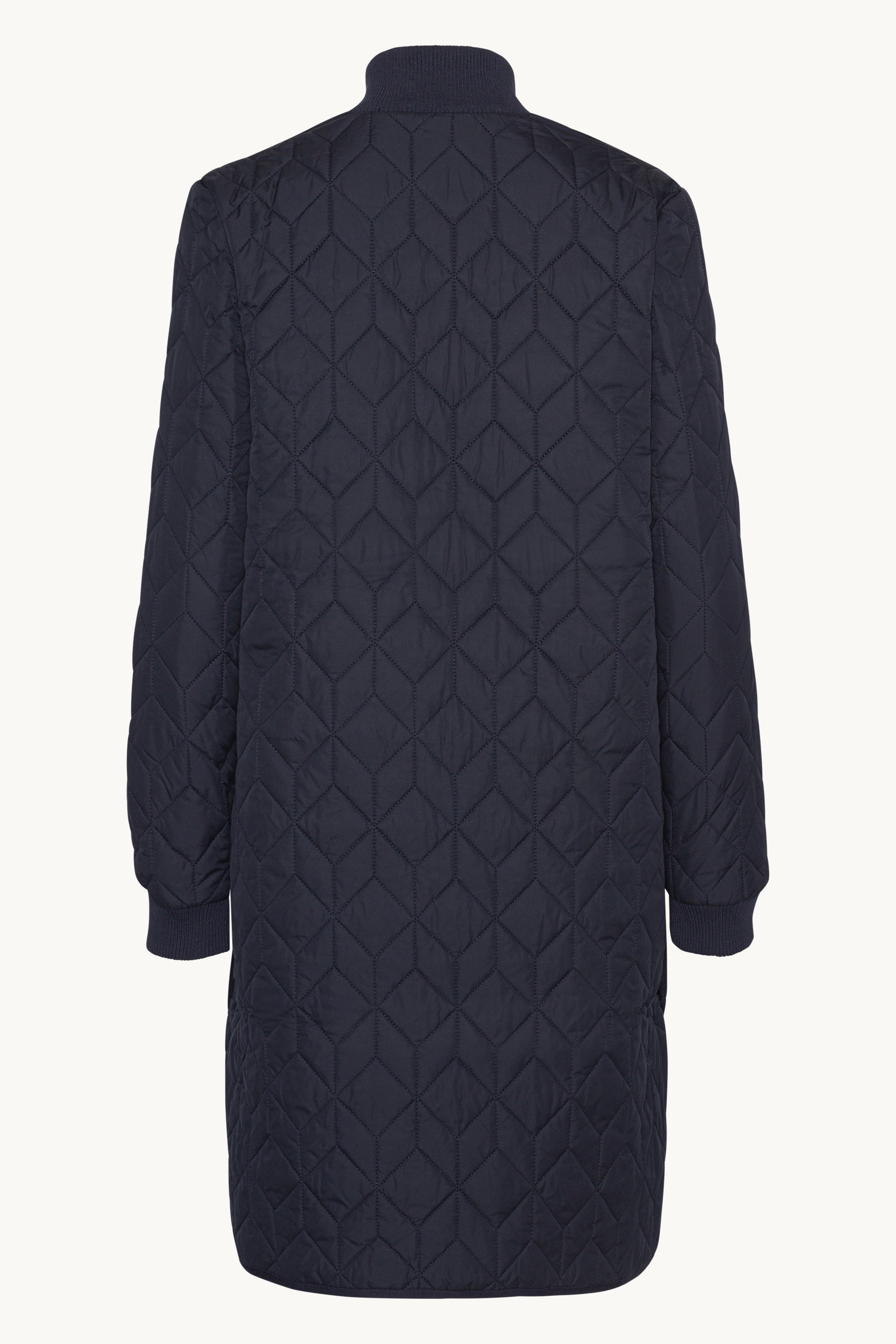 Lang Quiltet Jakke - Dark Indigo