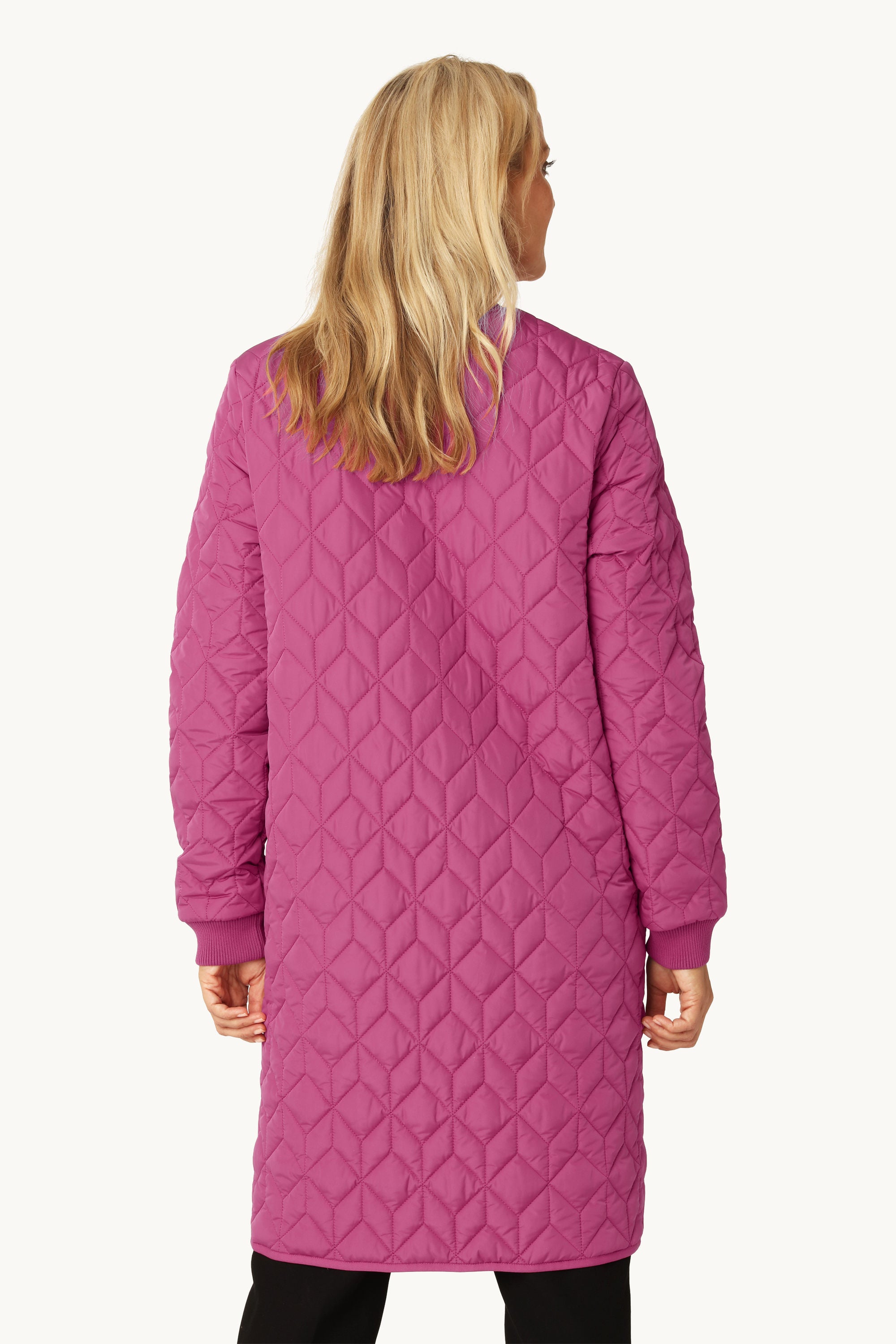 Lang Quiltet Jakke - Magenta Haze