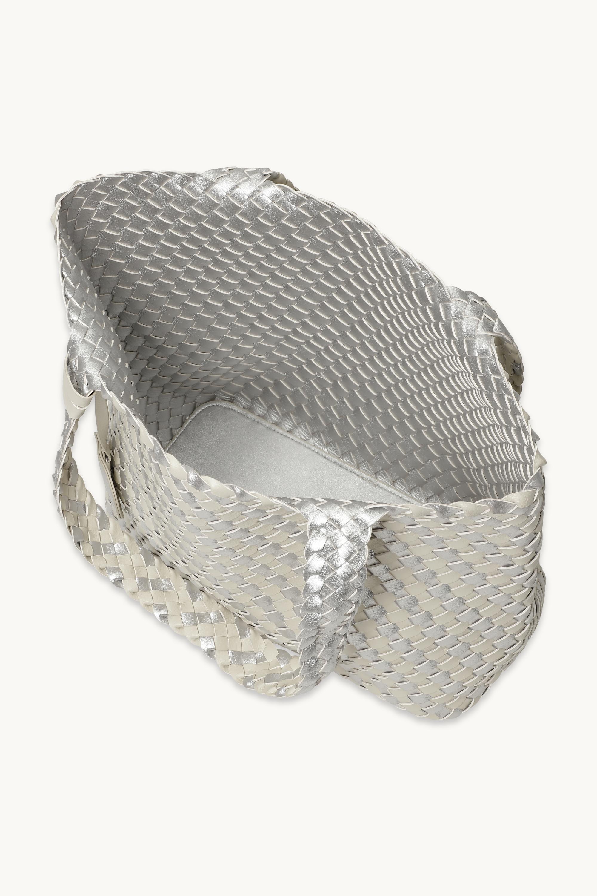 Tote Bag Flettet - Milk Creme Silver