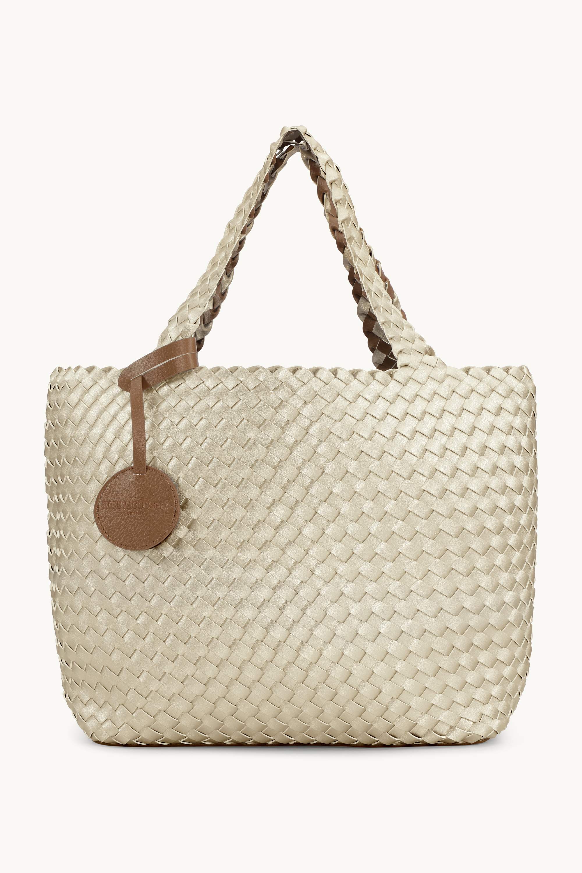 Tote Bag Flettet - Goldy Sand Dollar Metallic