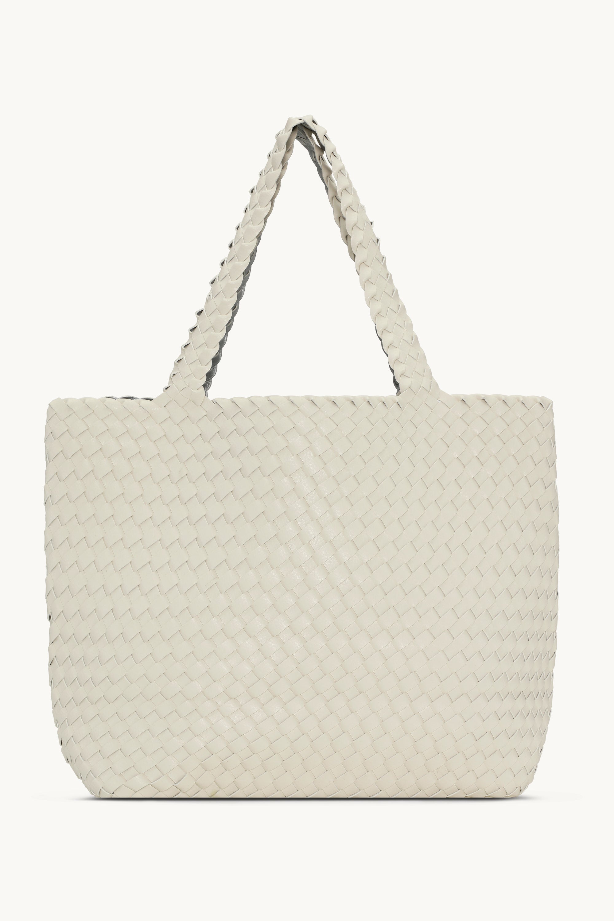 Tote Bag Flettet - Egg White Silver