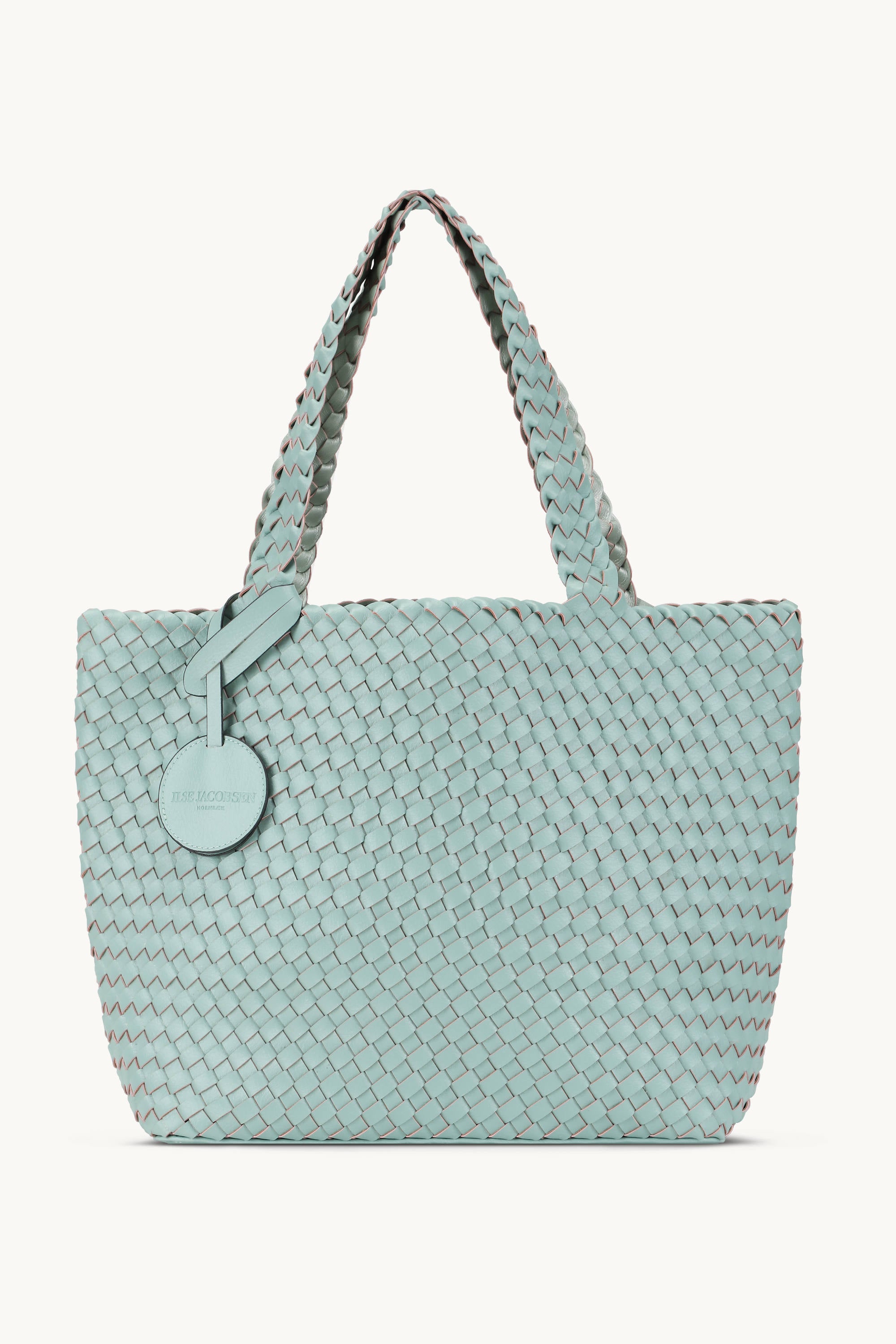 Tote Bag Flettet - Beach Glass Metallic Mint