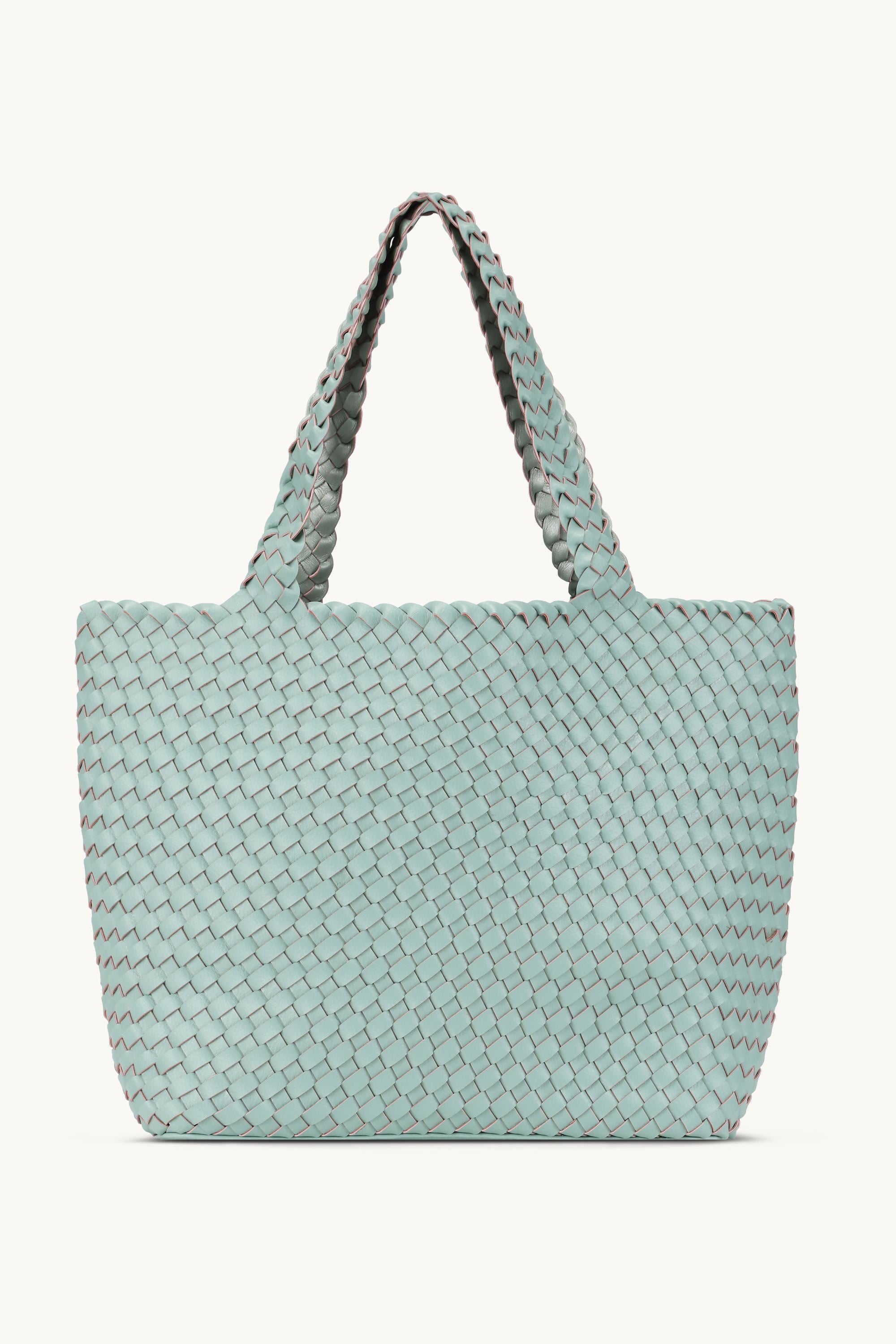 Tote Bag Flettet - Beach Glass Metallic Mint