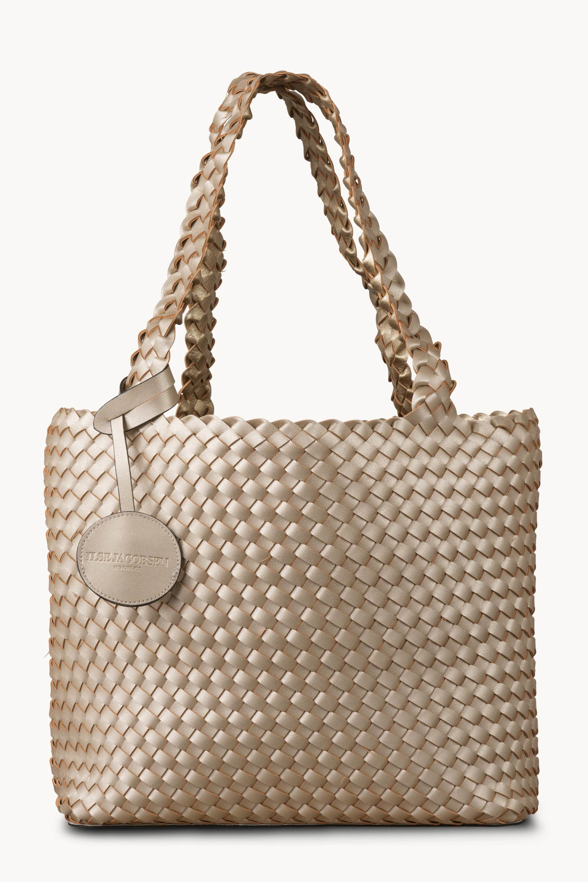 Flettet Tote Bag - Platin Silver