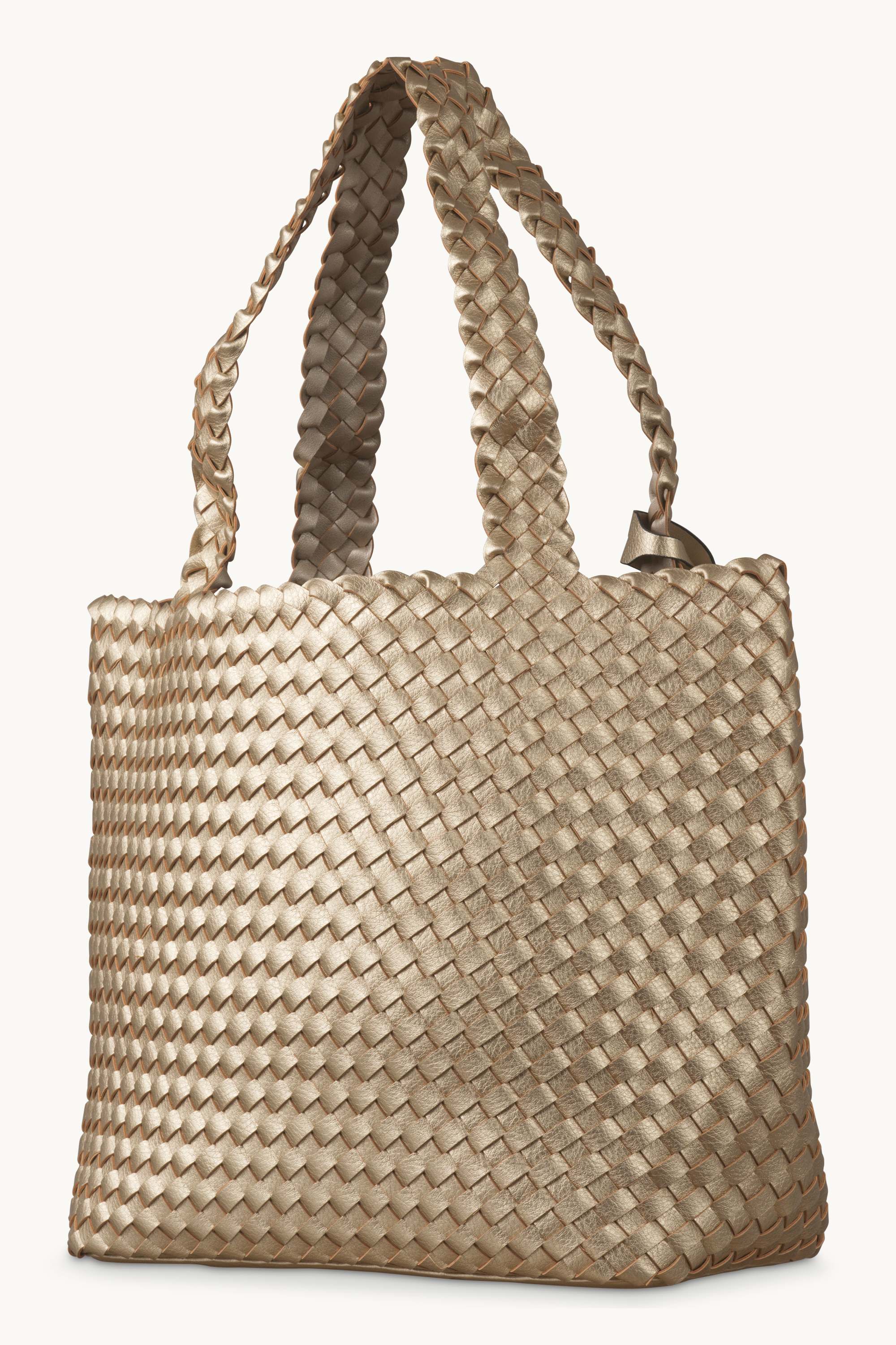 Flettet Tote Bag - Platin Silver