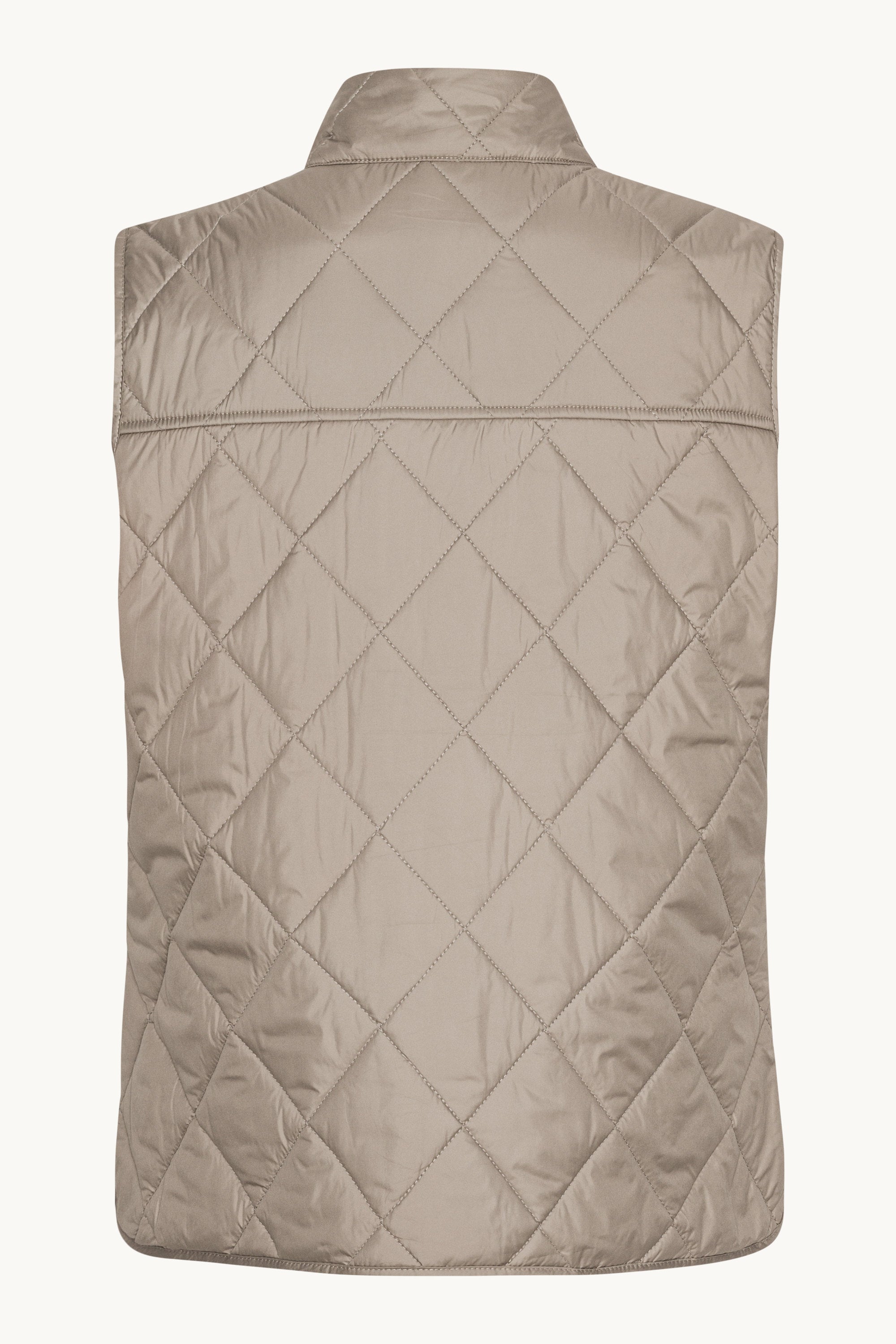 Quilted Short Vest - Greige