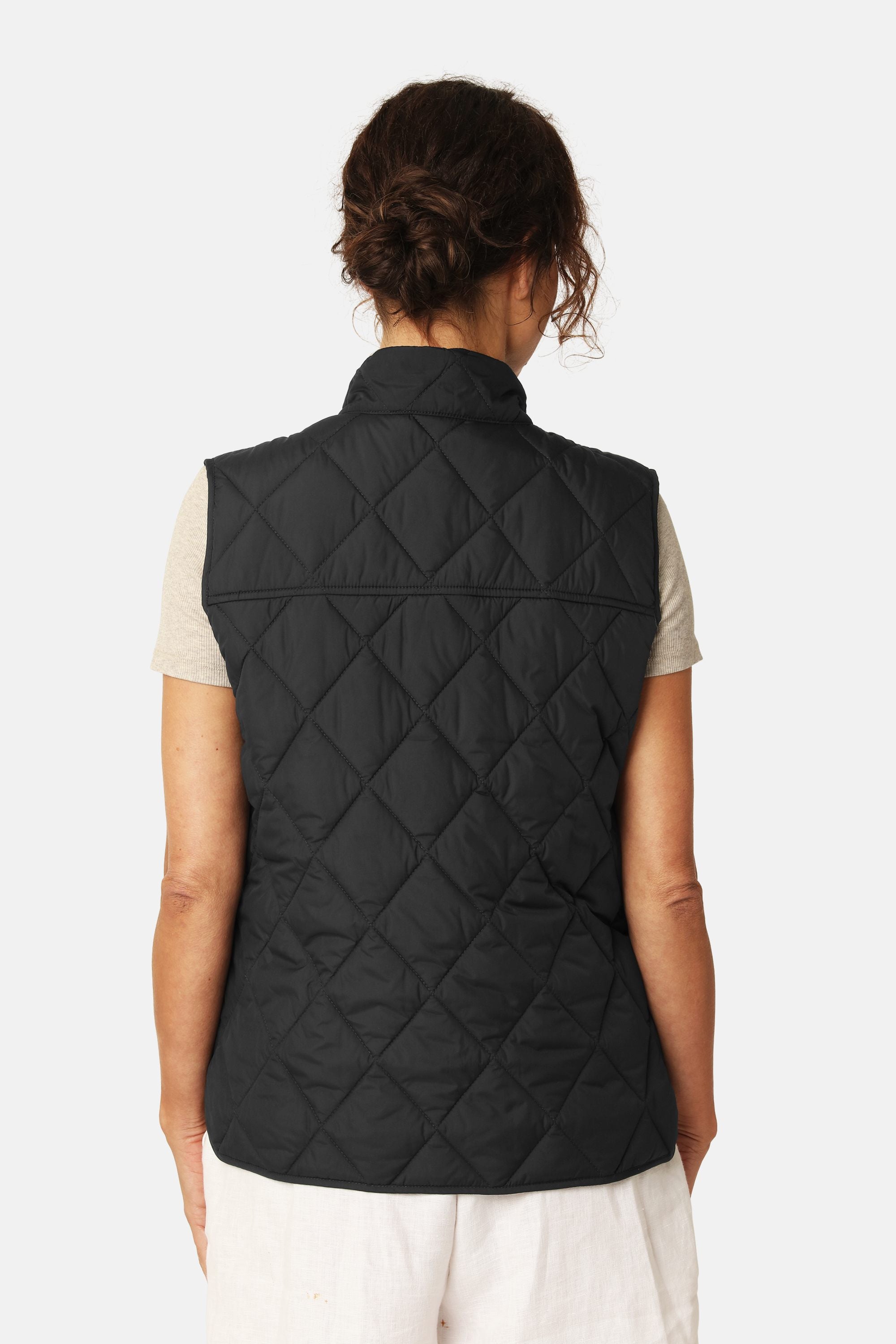 Quilted Short Vest - Dark Indigo