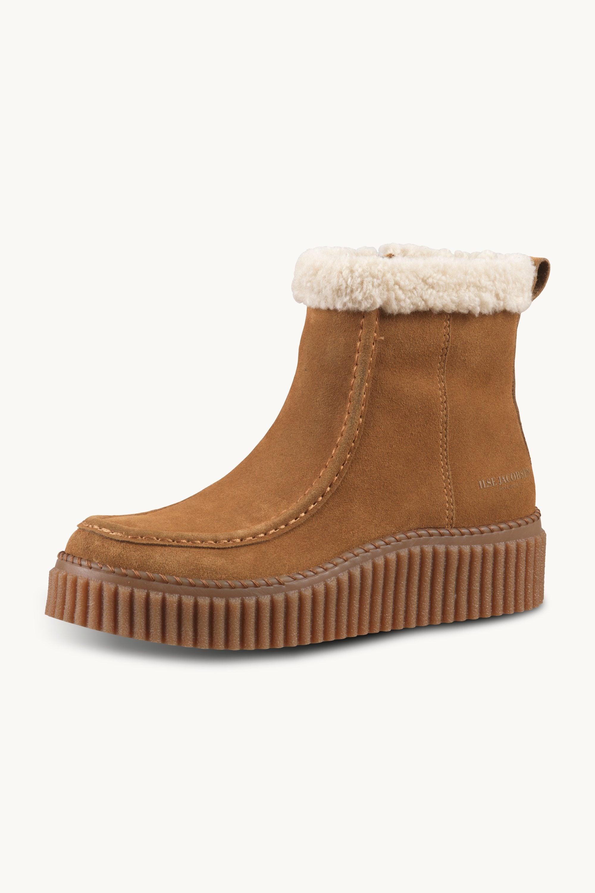 Suede Boots With Shearling - Cashew Clay