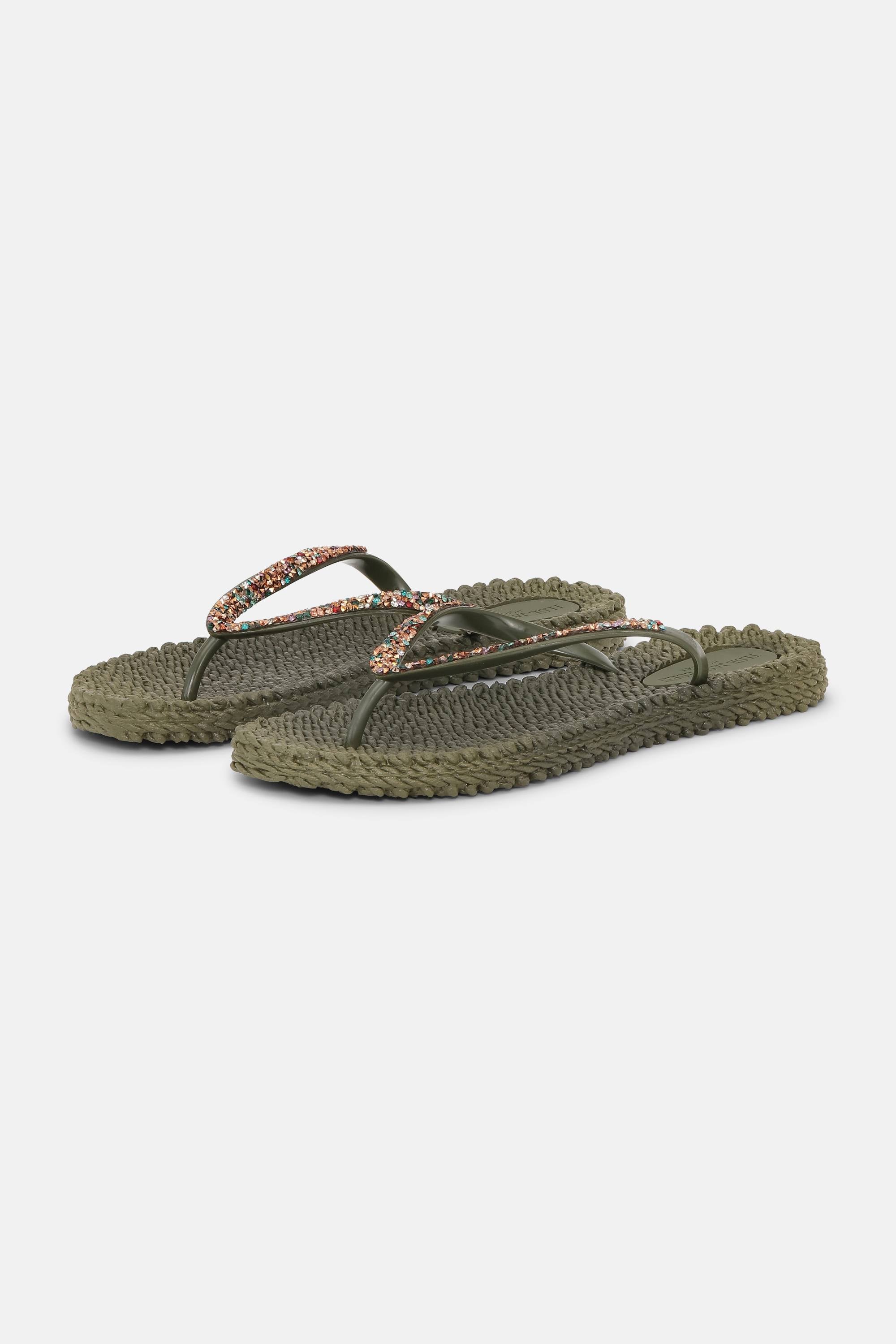 Flip Flops with Rhinestones - Army