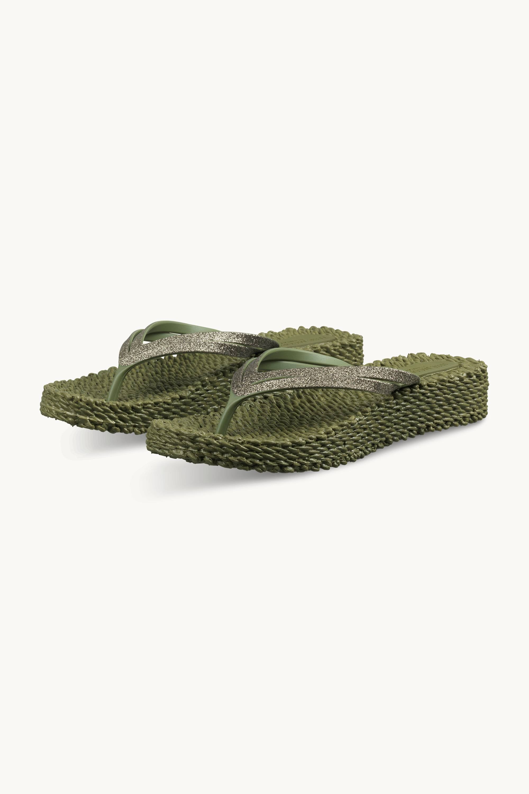 Platform Klipklapper Glitter - Sphagnum