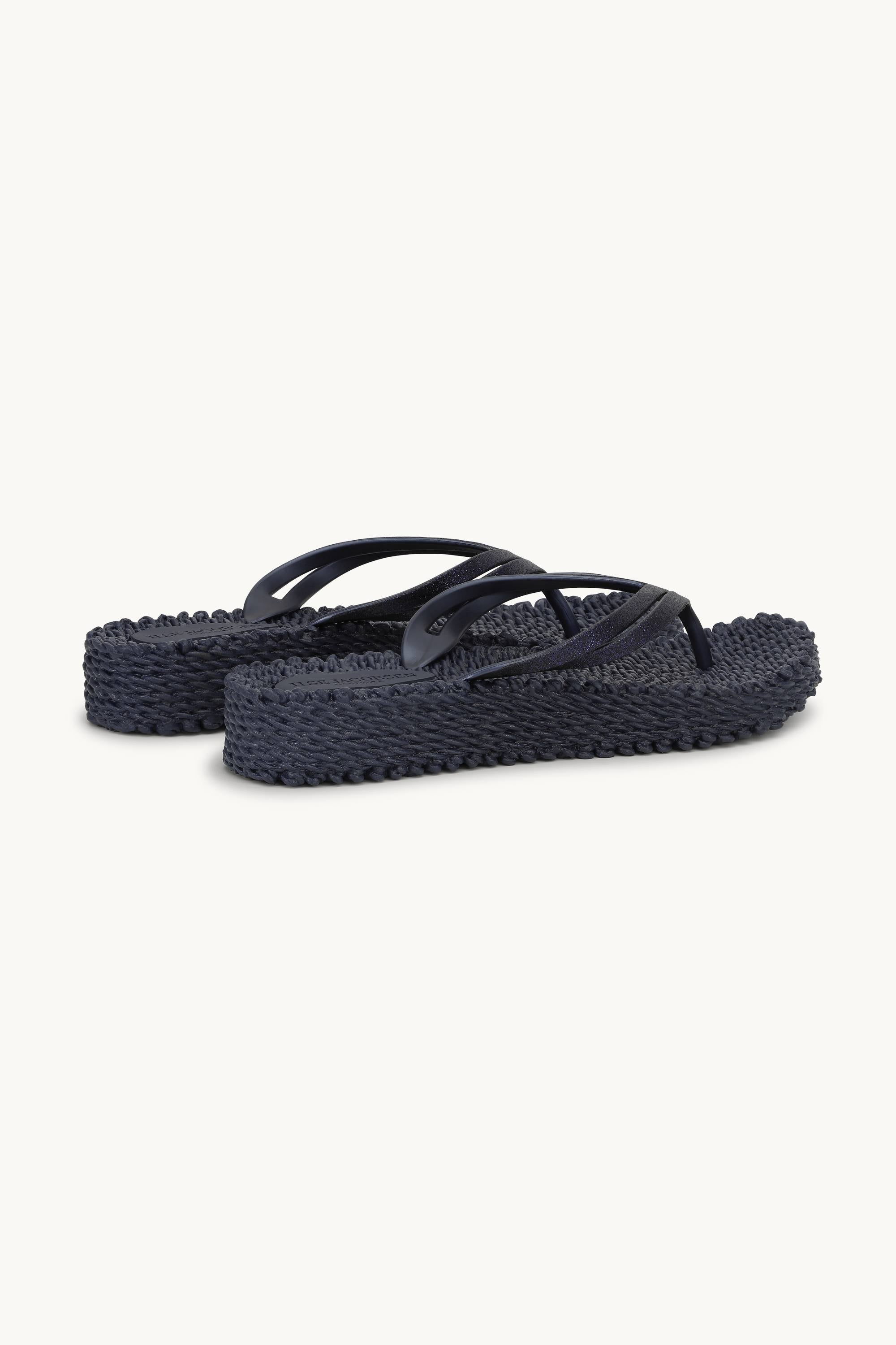 Platform Klipklapper Glitter - Indigo
