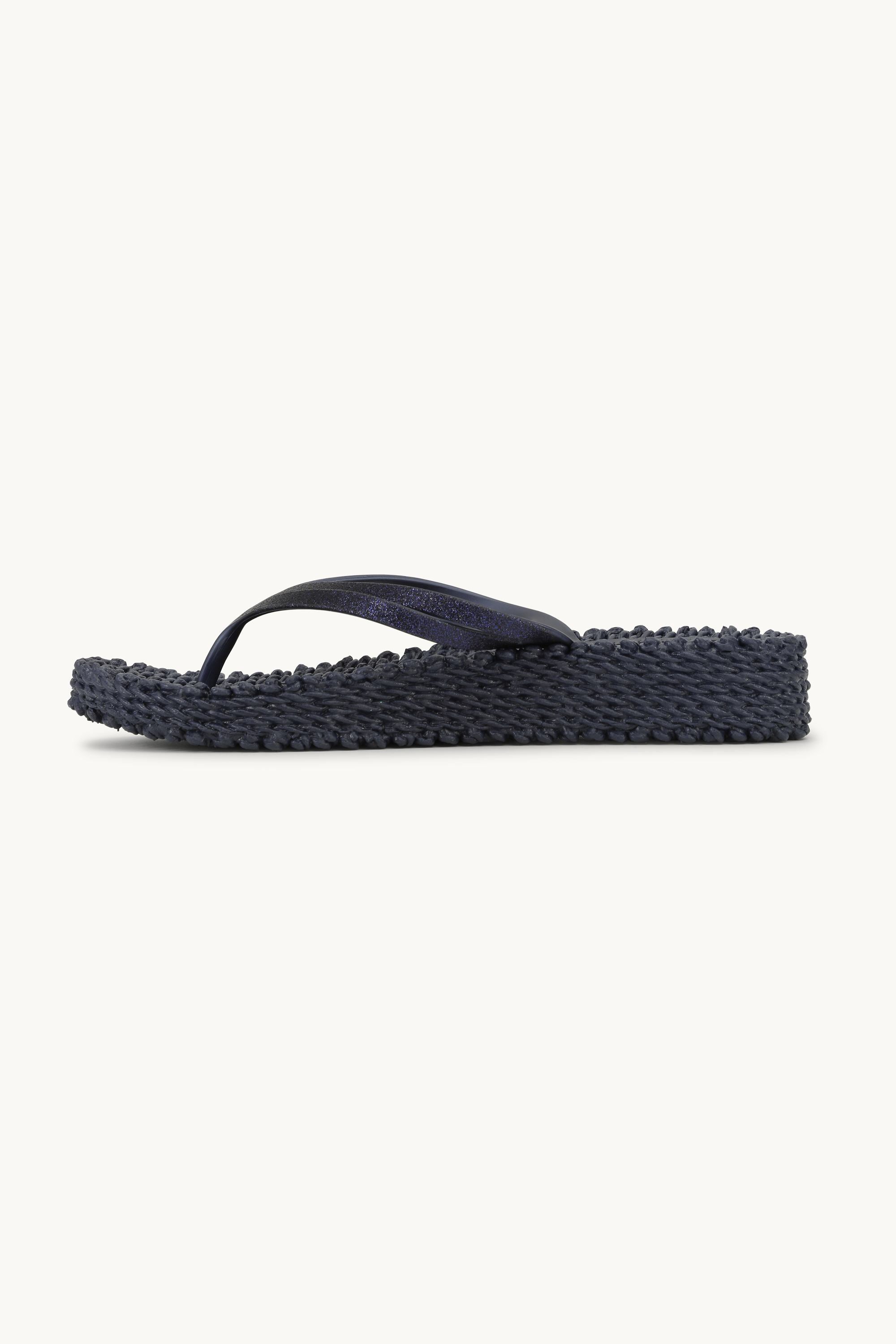 Platform Klipklapper Glitter - Indigo