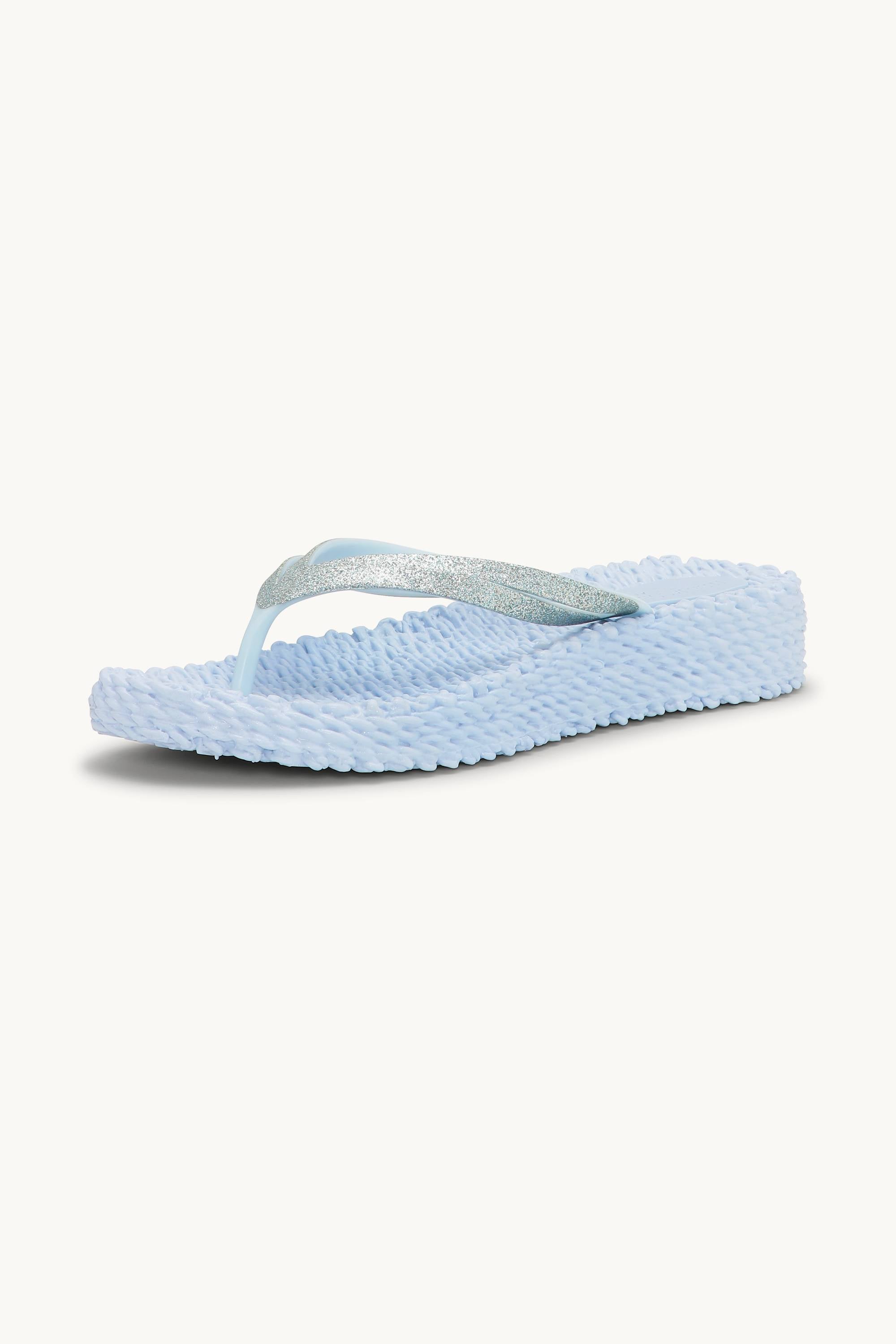 Platform Klipklapper Glitter - Blue Bell