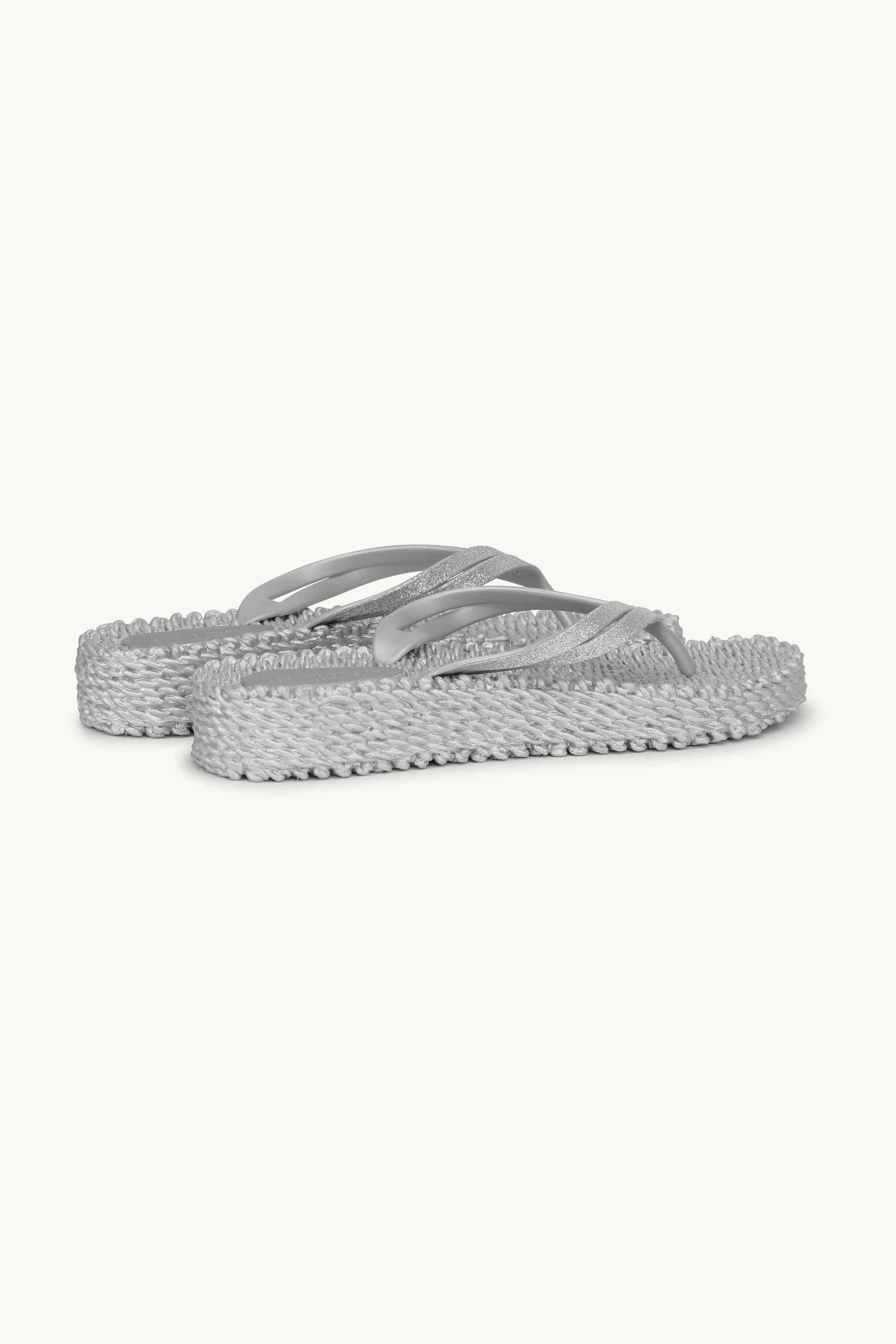 Platform Klipklapper Glitter - Silver