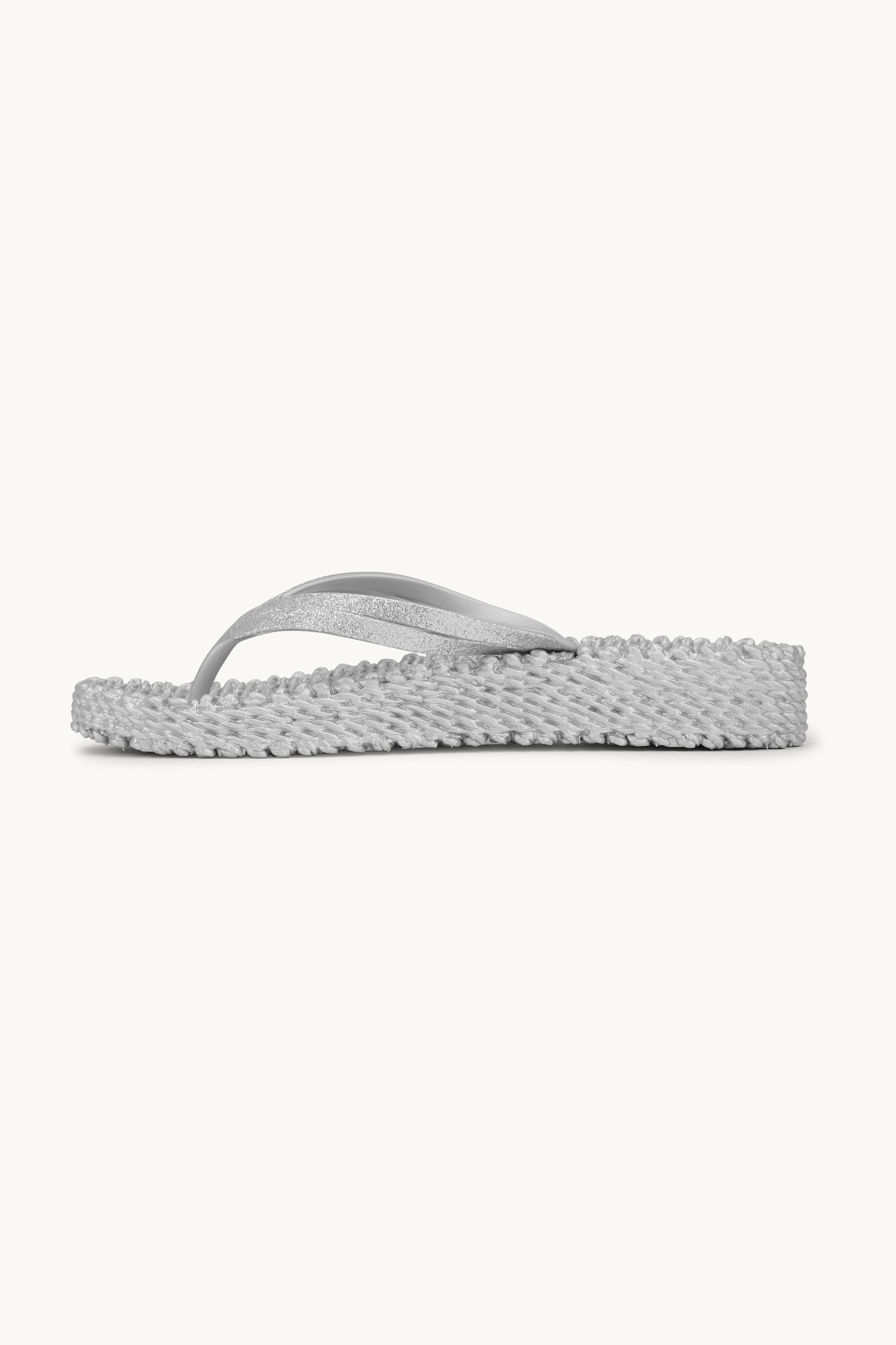 Platform Klipklapper Glitter - Silver