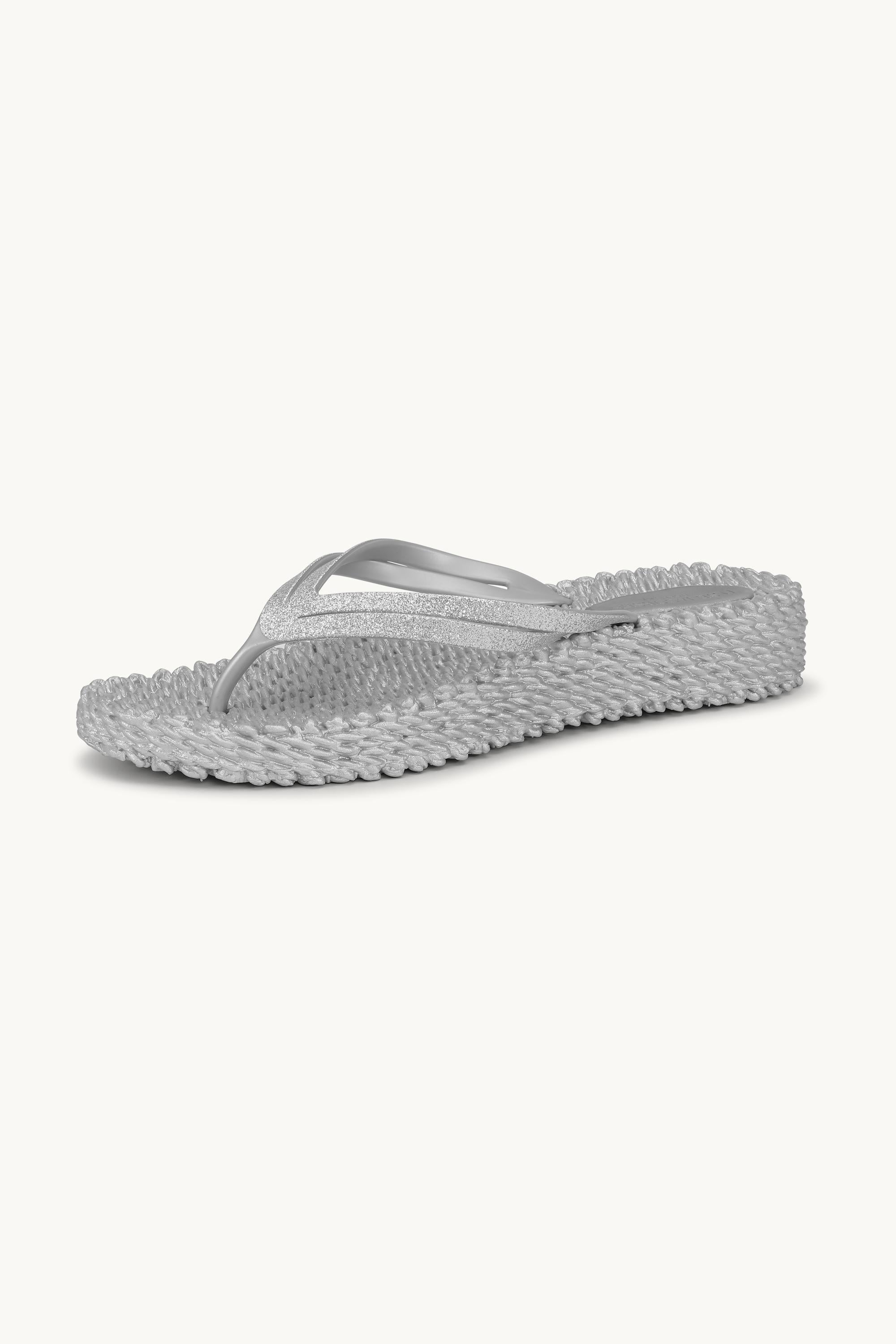 Platform Klipklapper Glitter - Silver