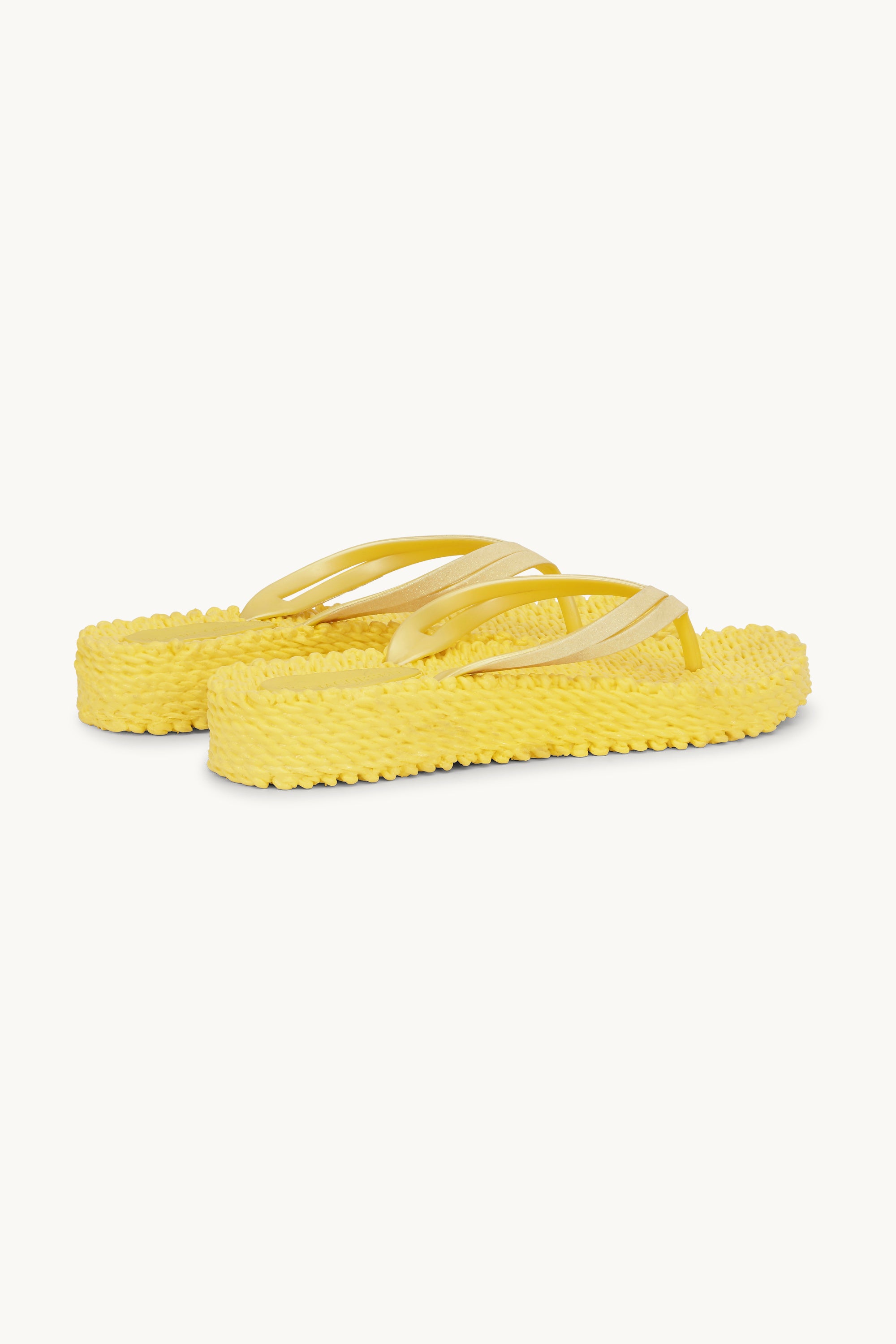 Platform Klipklapper Glitter - Pale Banana