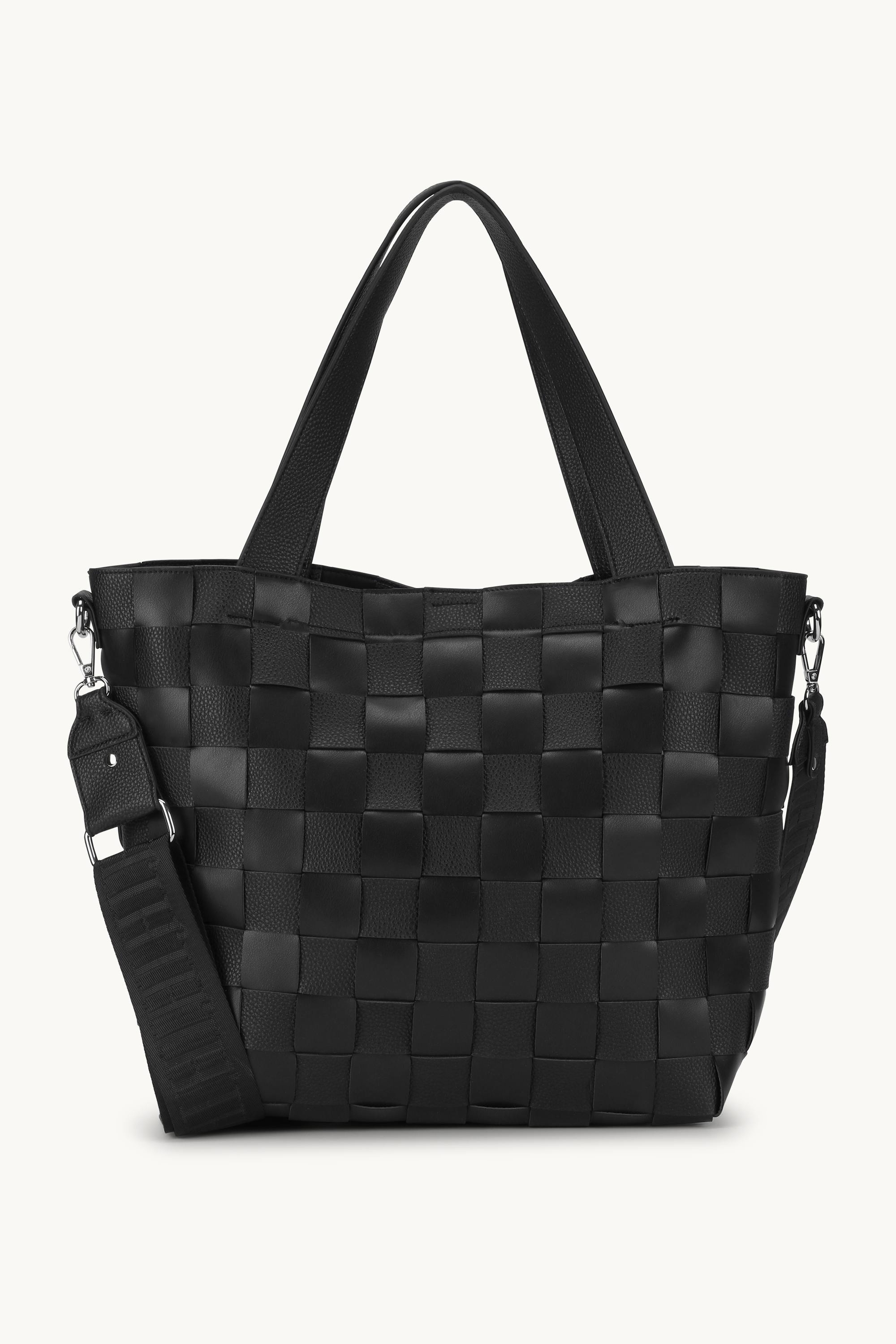 Braided Cross-Body Shopper - Black
