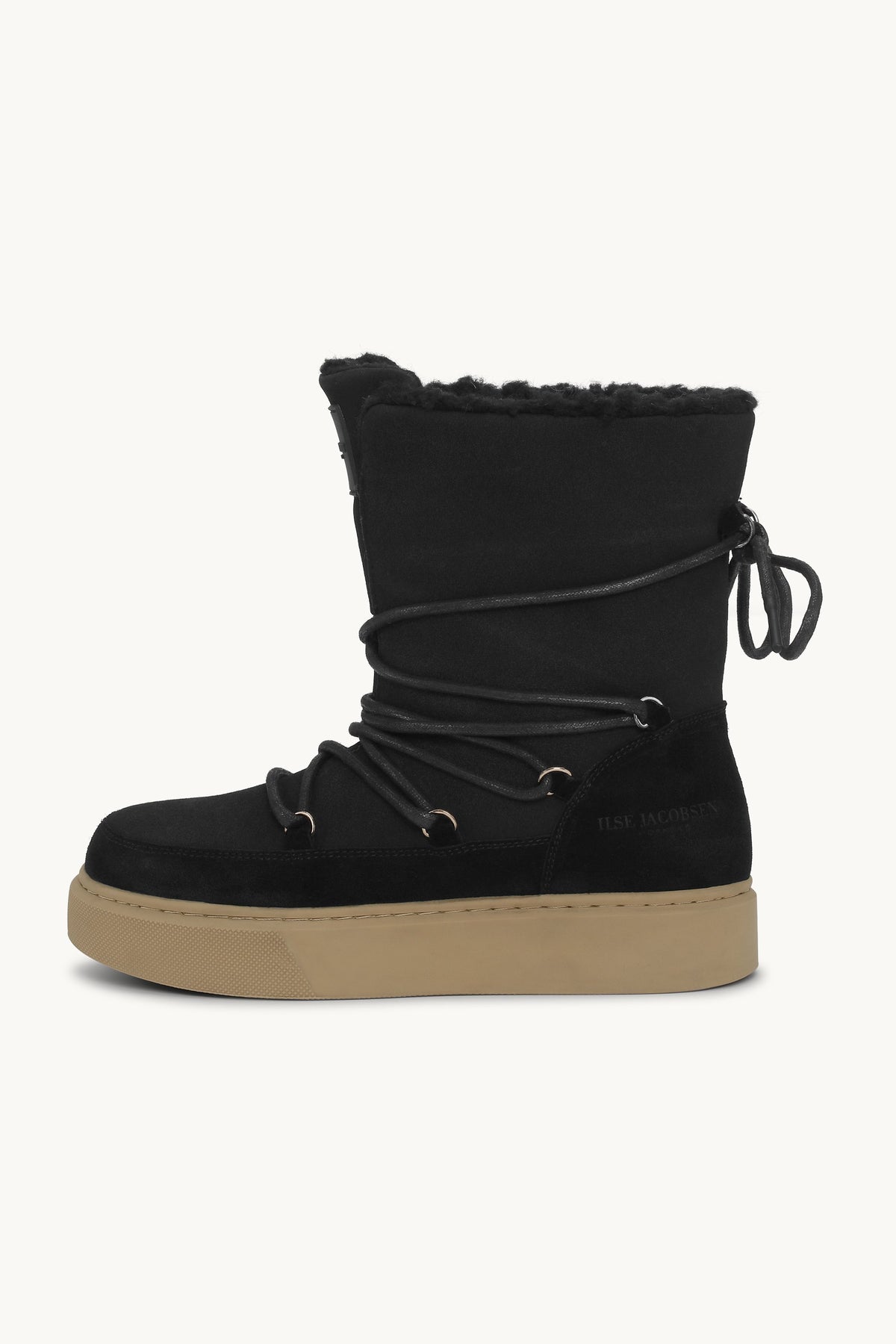 Vinterstøvle med snøre - Black Natural
