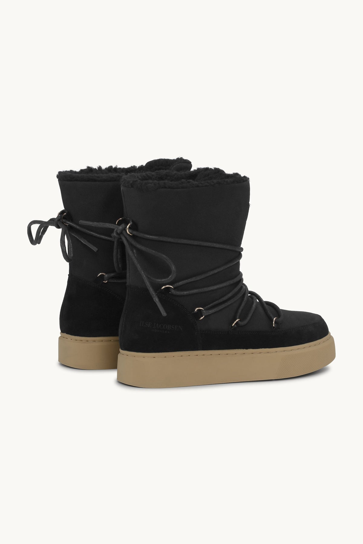 Vinterstøvle med snøre - Black Natural