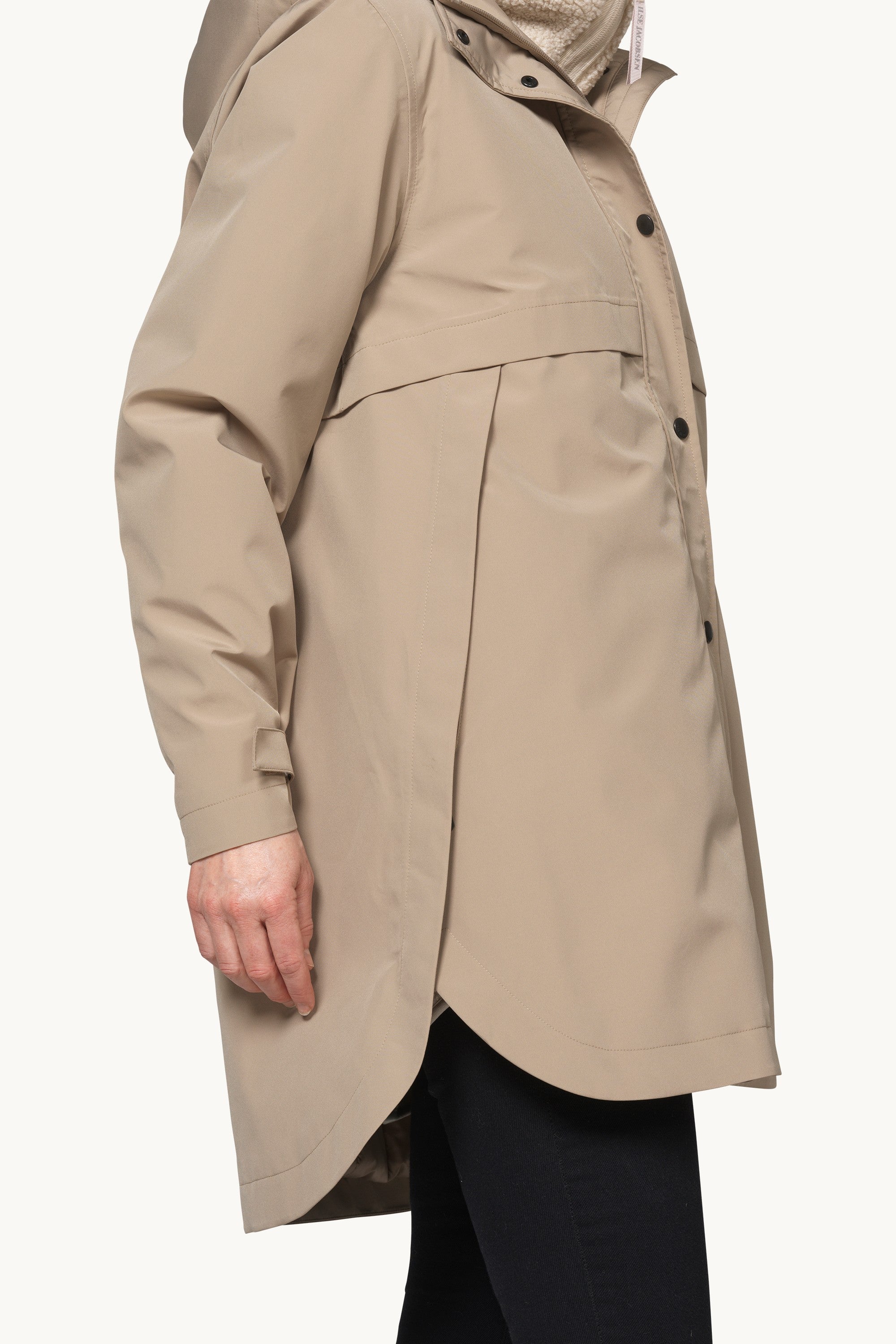 Padded Raincoat - Greige