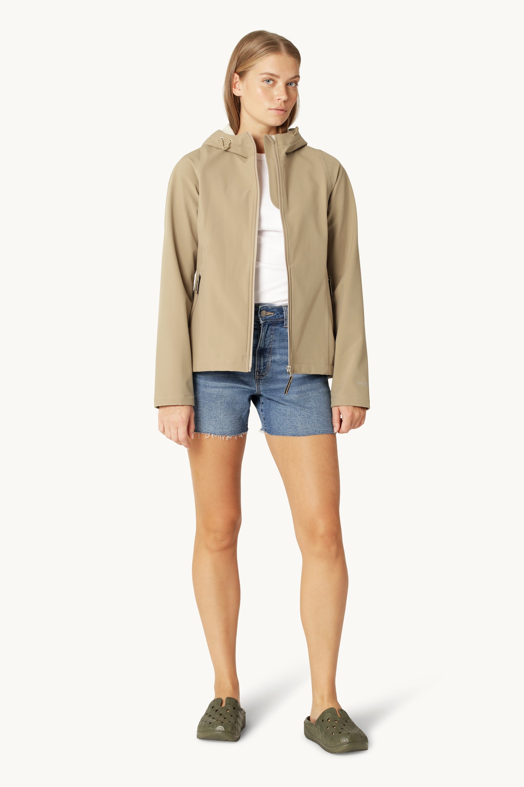 Kort Softshell Regnjakke - Greige