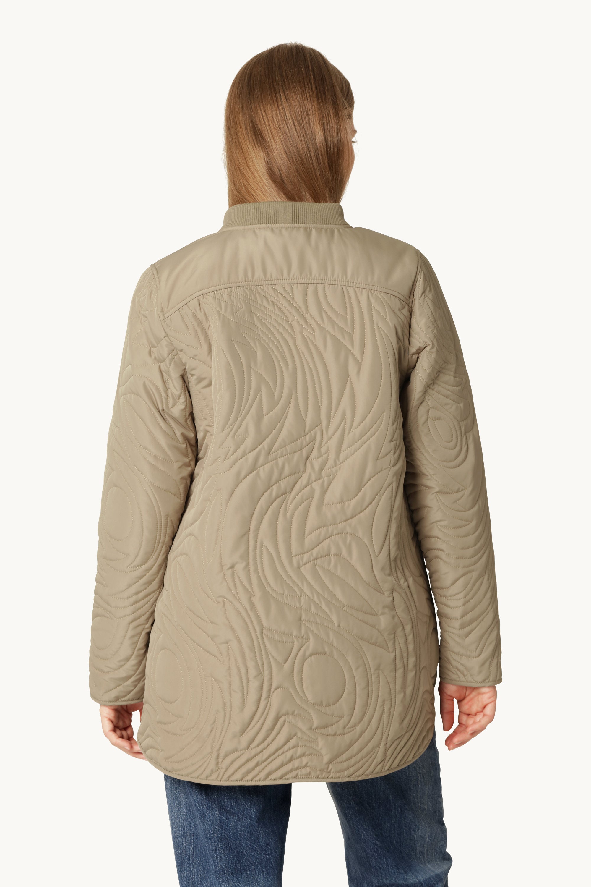 Kort Quiltet Jakke - Greige