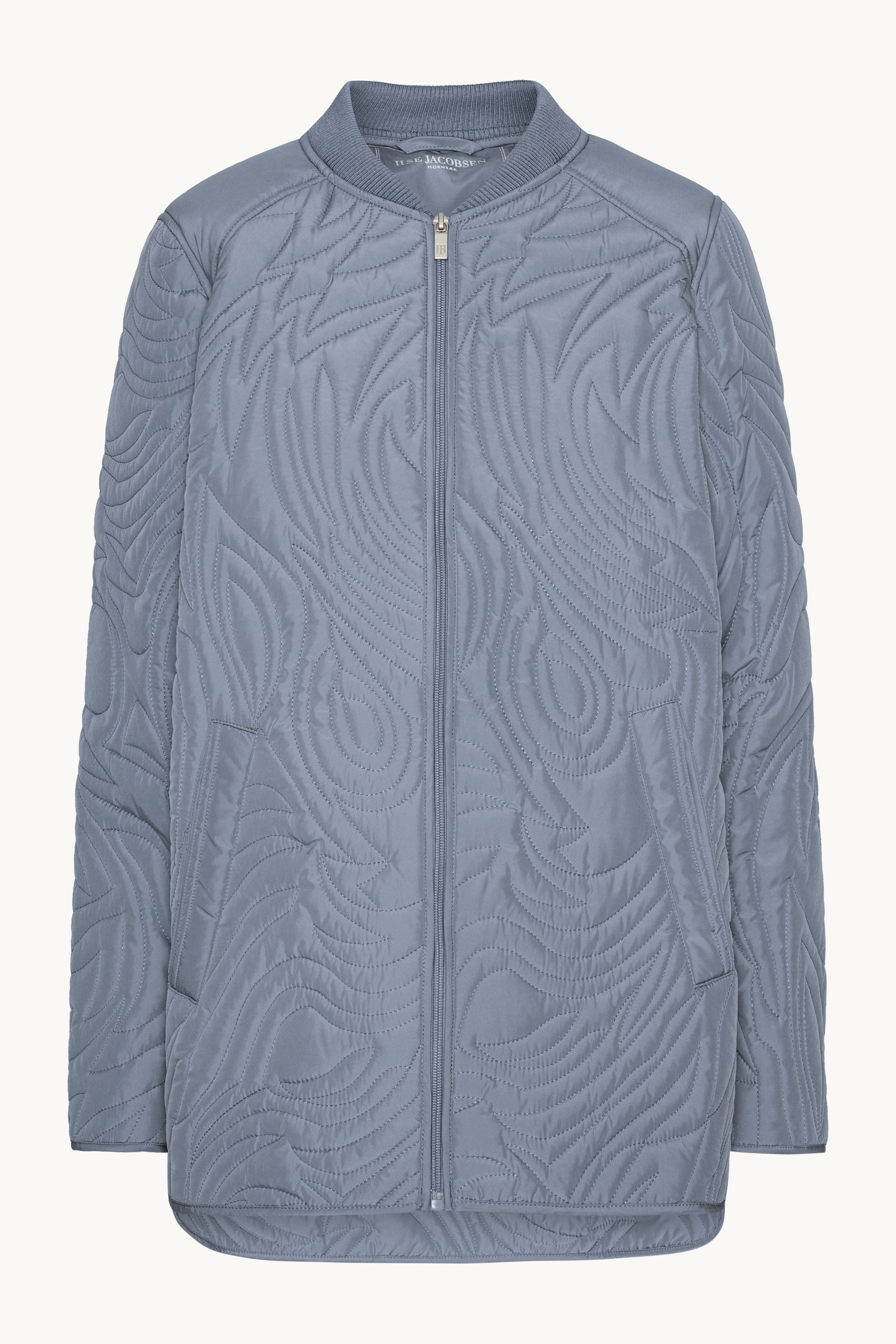 Kort Quiltet Jakke - Grey Blue