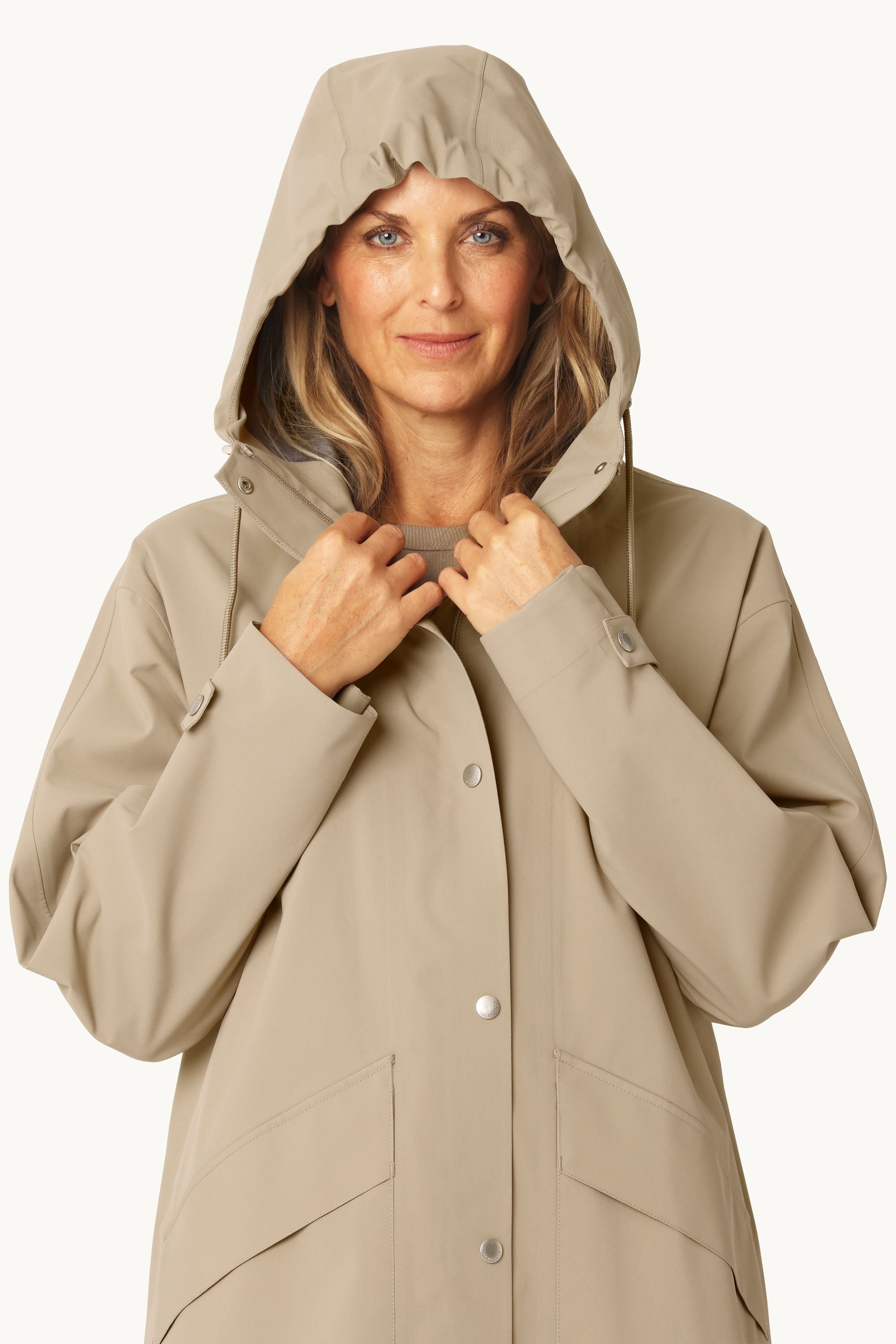 Long Rain Coat - Greige