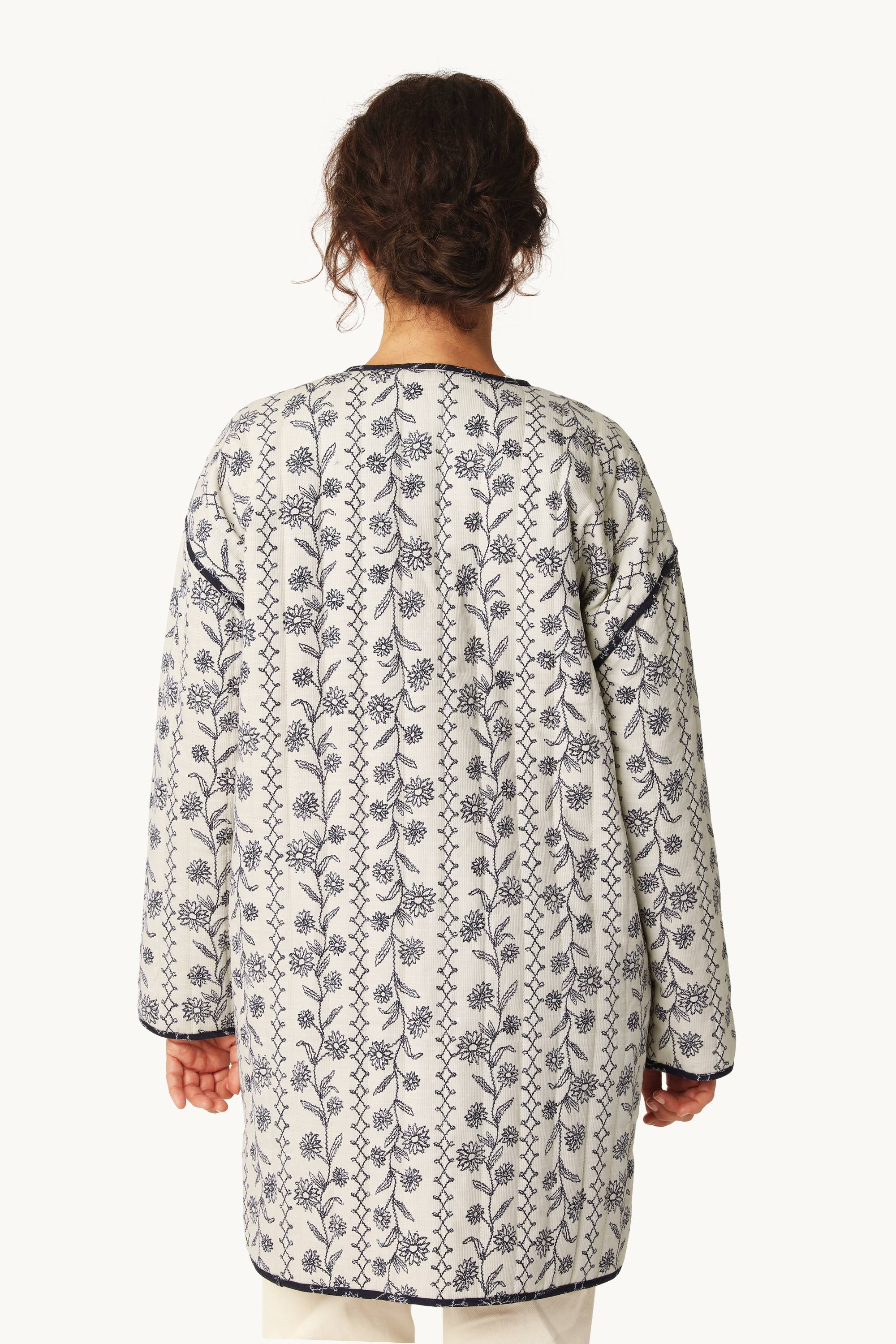 Padded Jacket - White Wildflower
