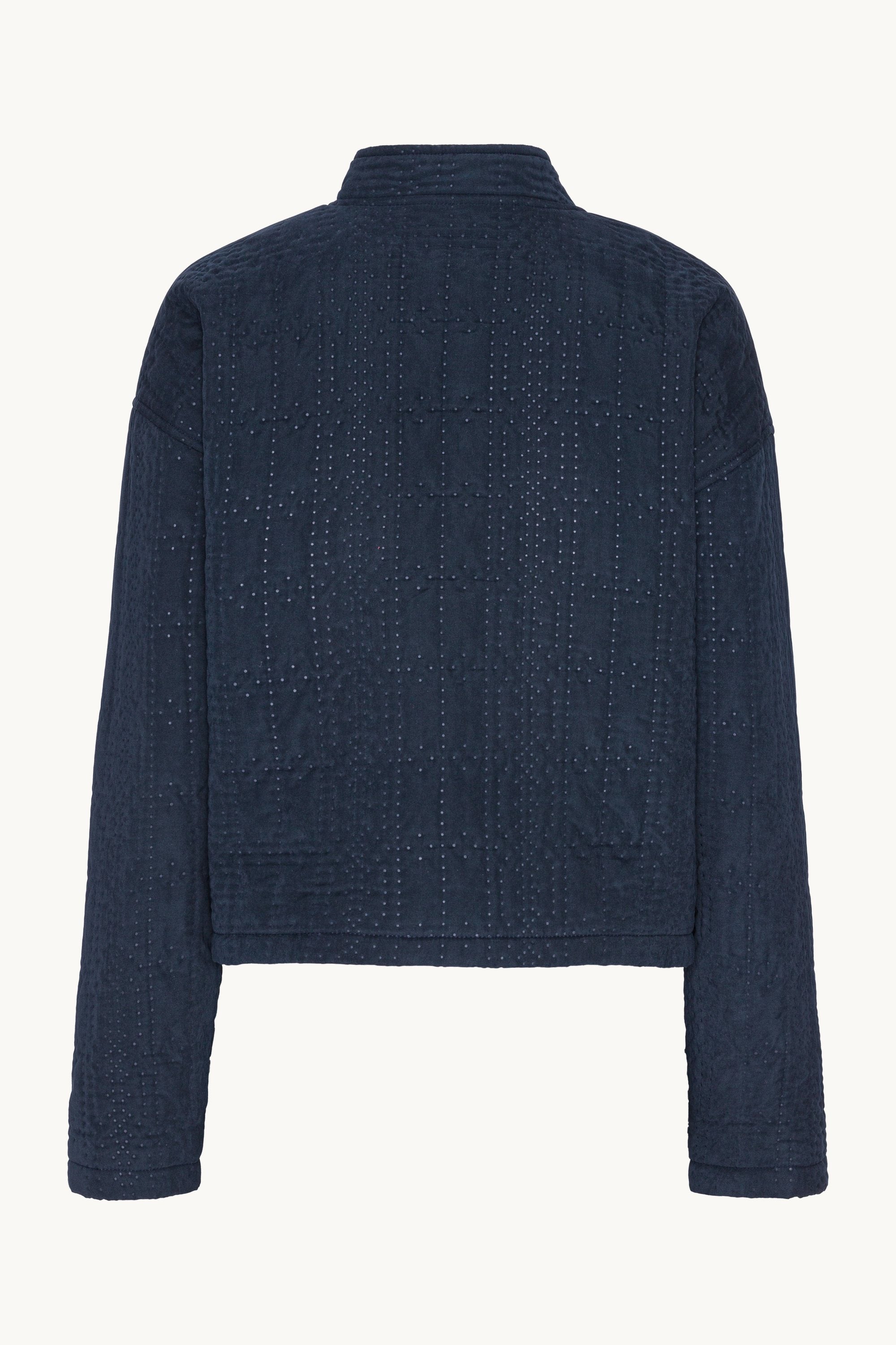 Kort Quiltet Jakke - Dark Indigo
