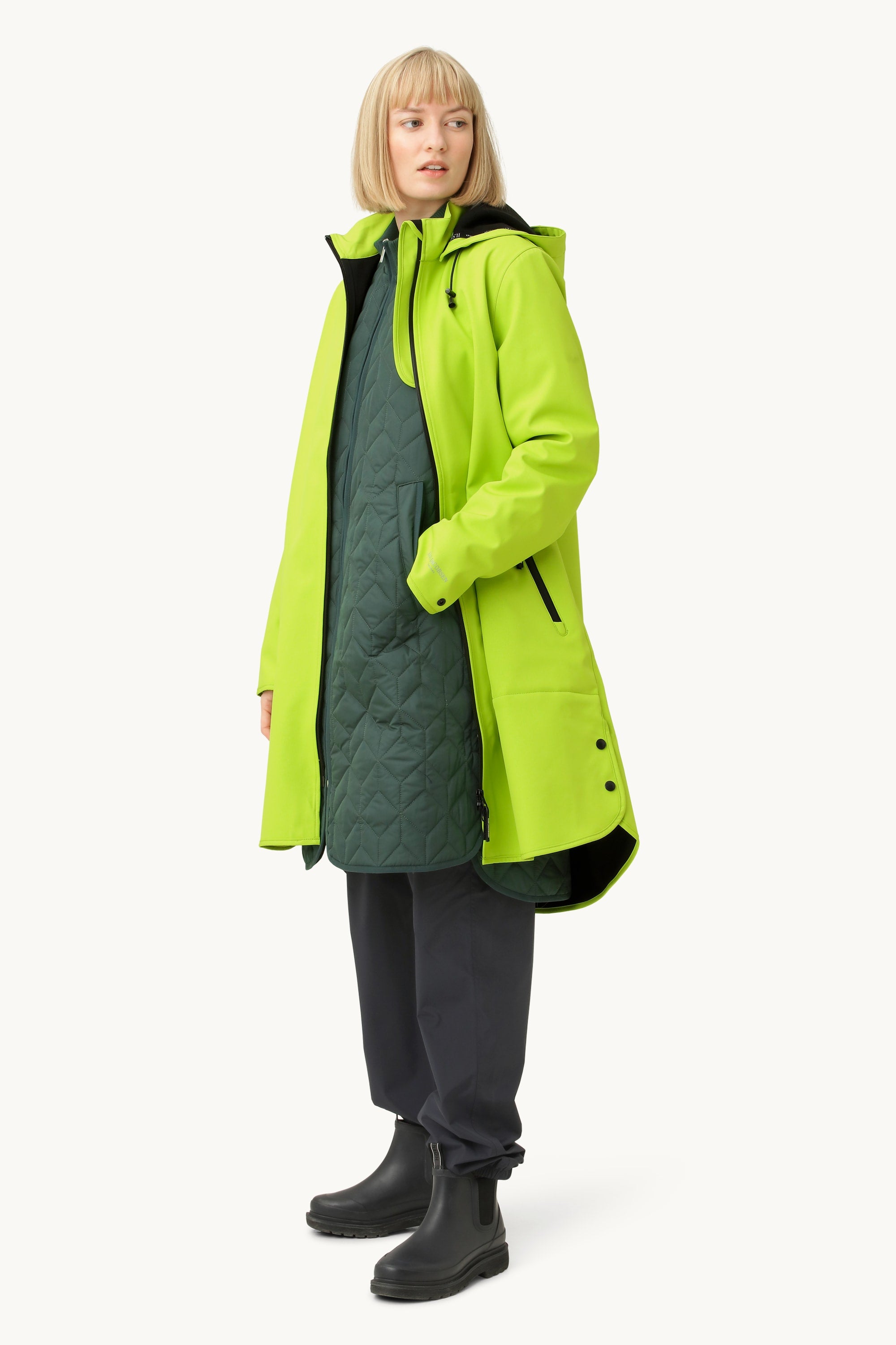 Softshell Regnjakke A-form - Lime Green
