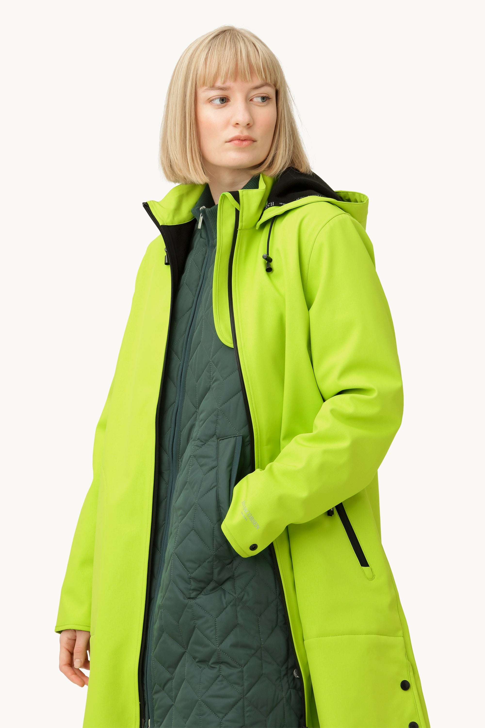 Softshell Regnjakke A-form - Lime Green