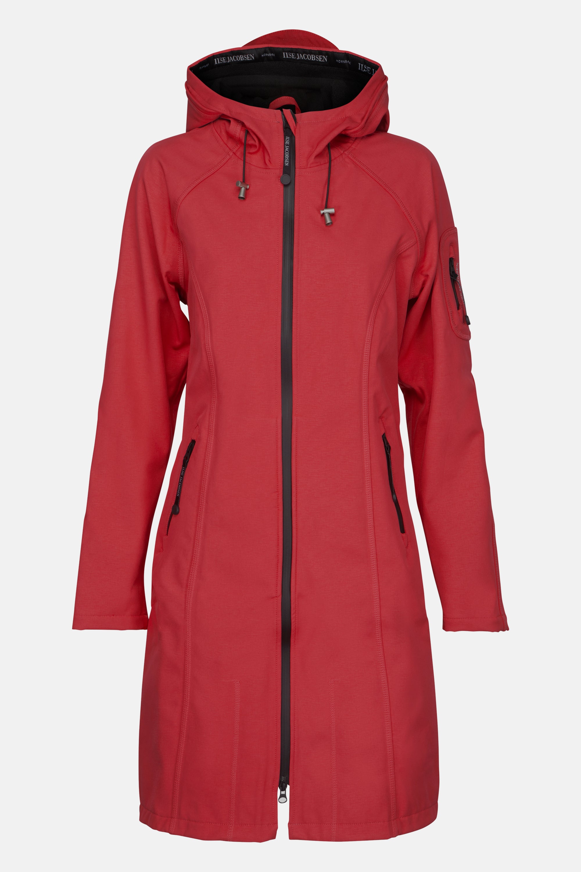 Long Softshell Raincoat - Rhubarb