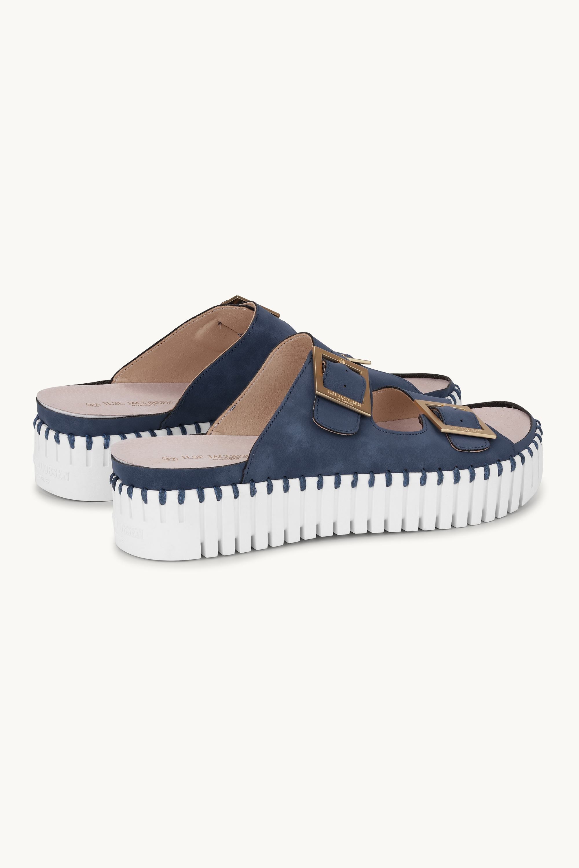 Plateau Sandaler Spænde - Blue Greyness White