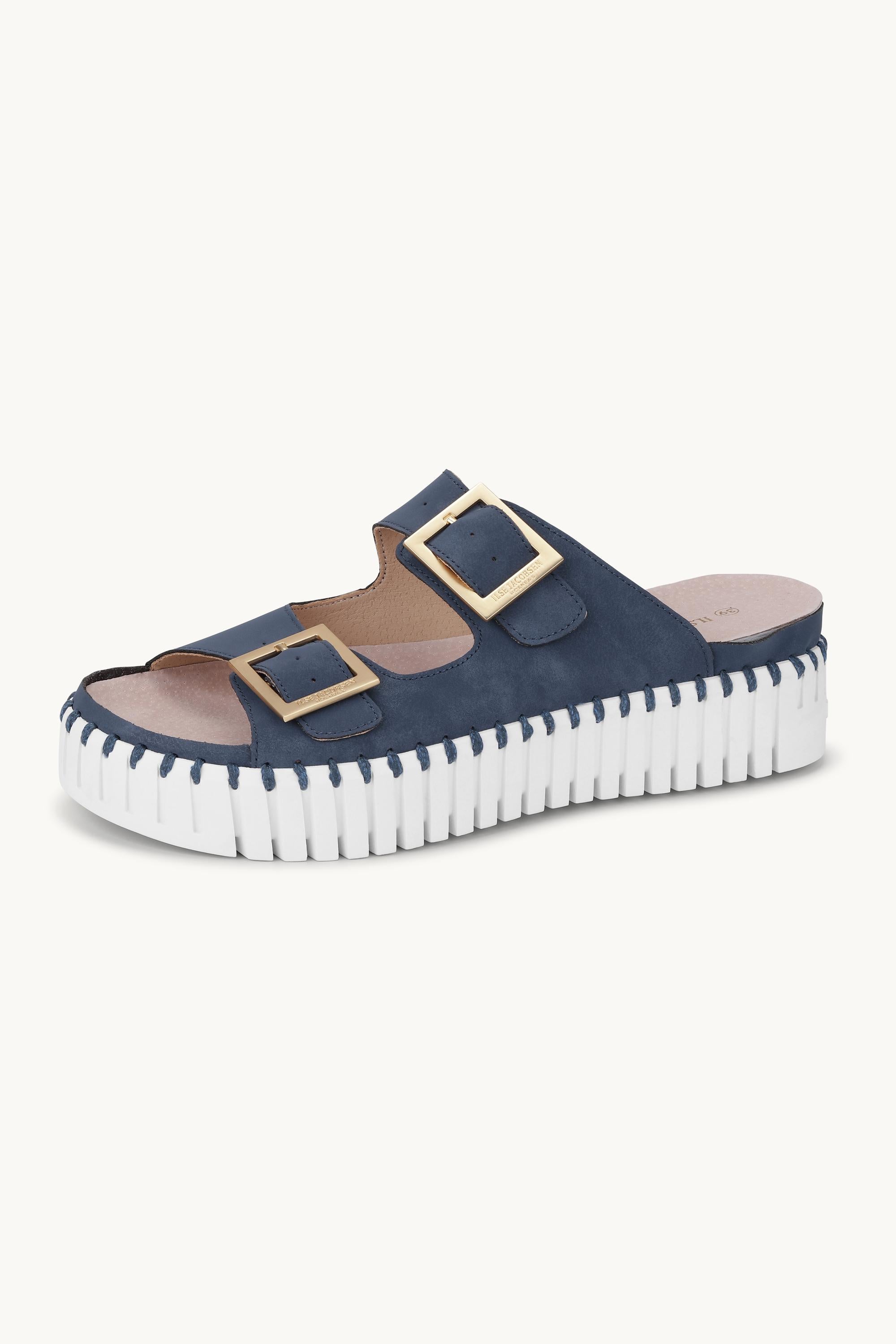 Plateau Sandaler Spænde - Blue Greyness White