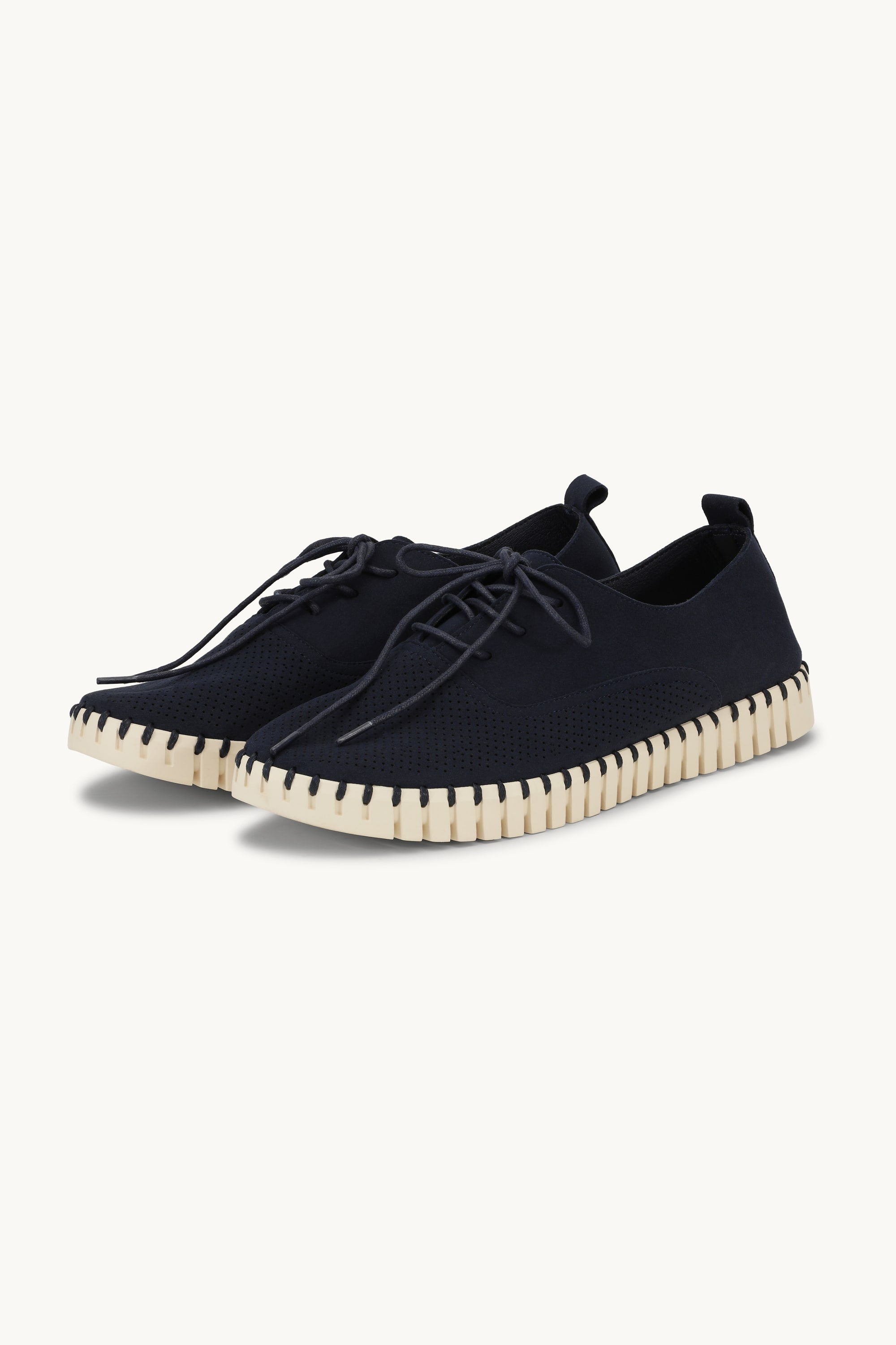 Herresko Med Snørebånd - Dark Indigo Pearled Ivory