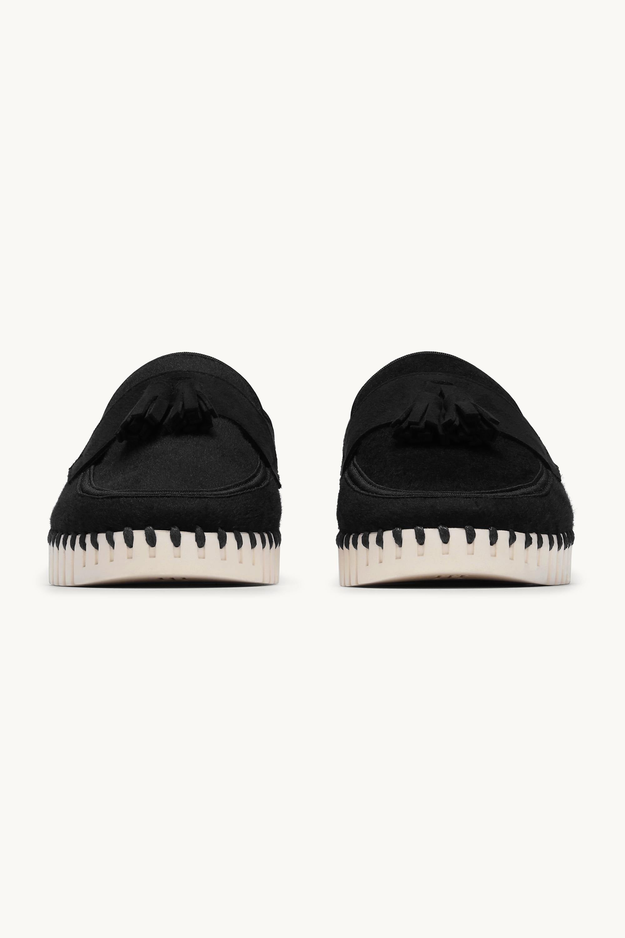 Tulip Wool Mule - Black Pearled Ivory