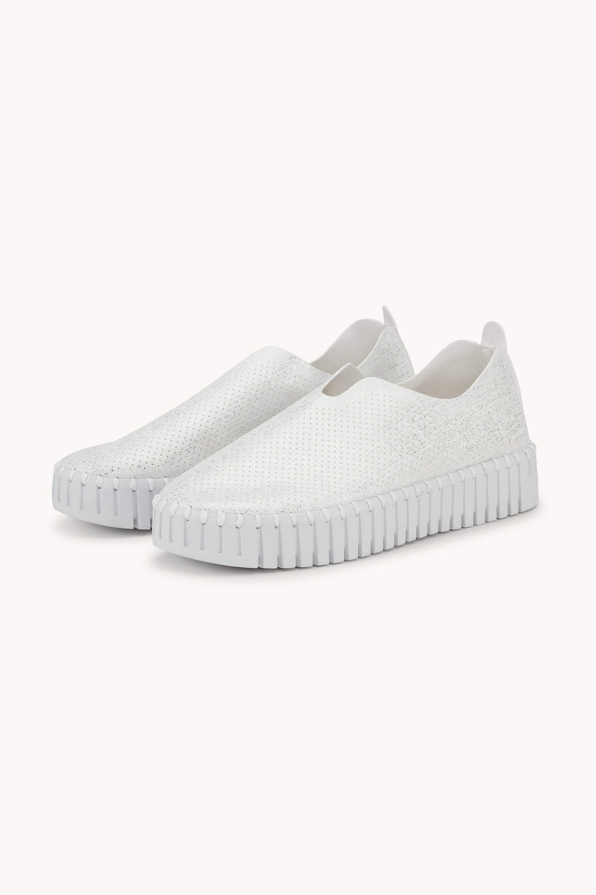 Platform Tulip Sko Glitter - White White