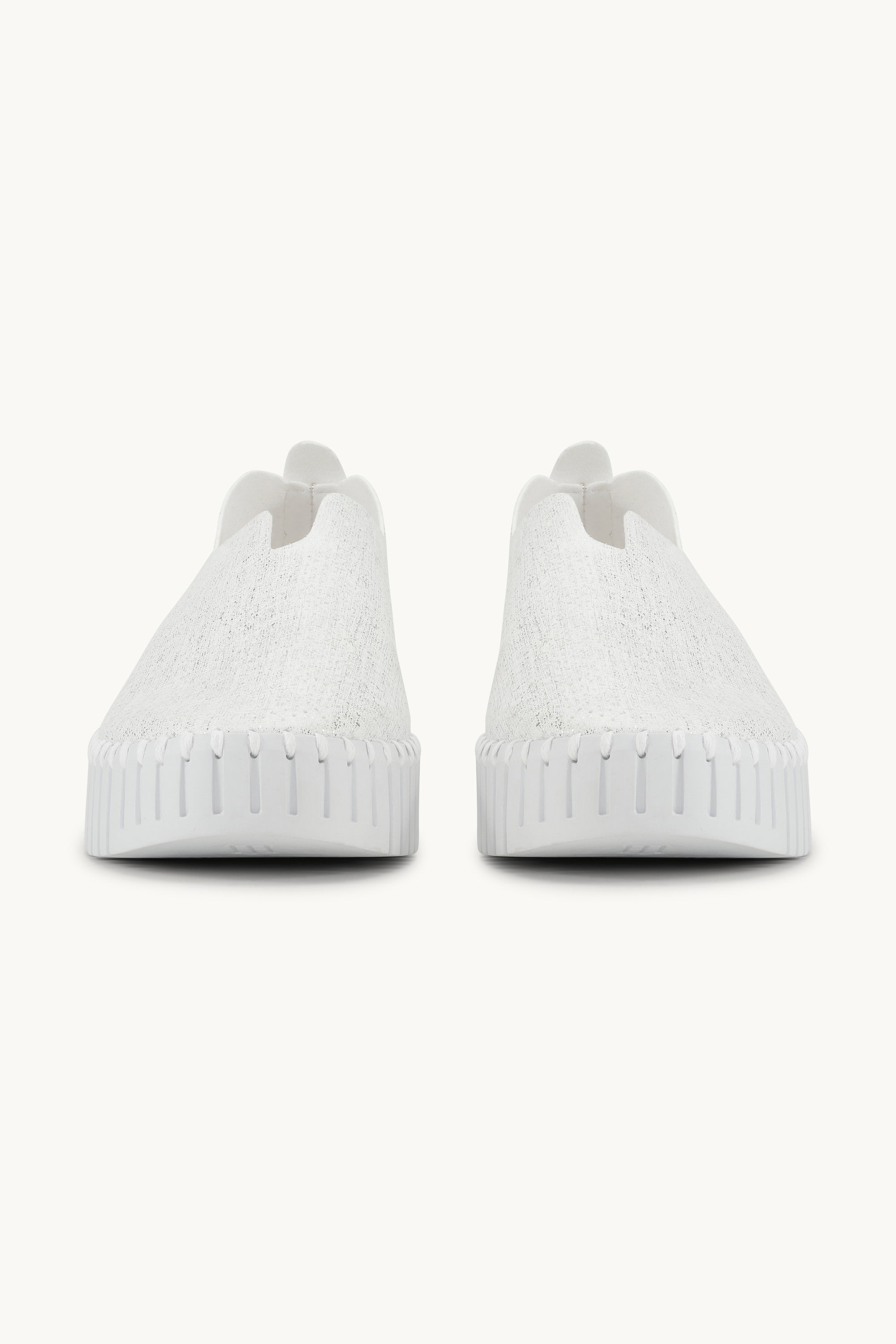 Platform Tulip Sko Glitter - White White