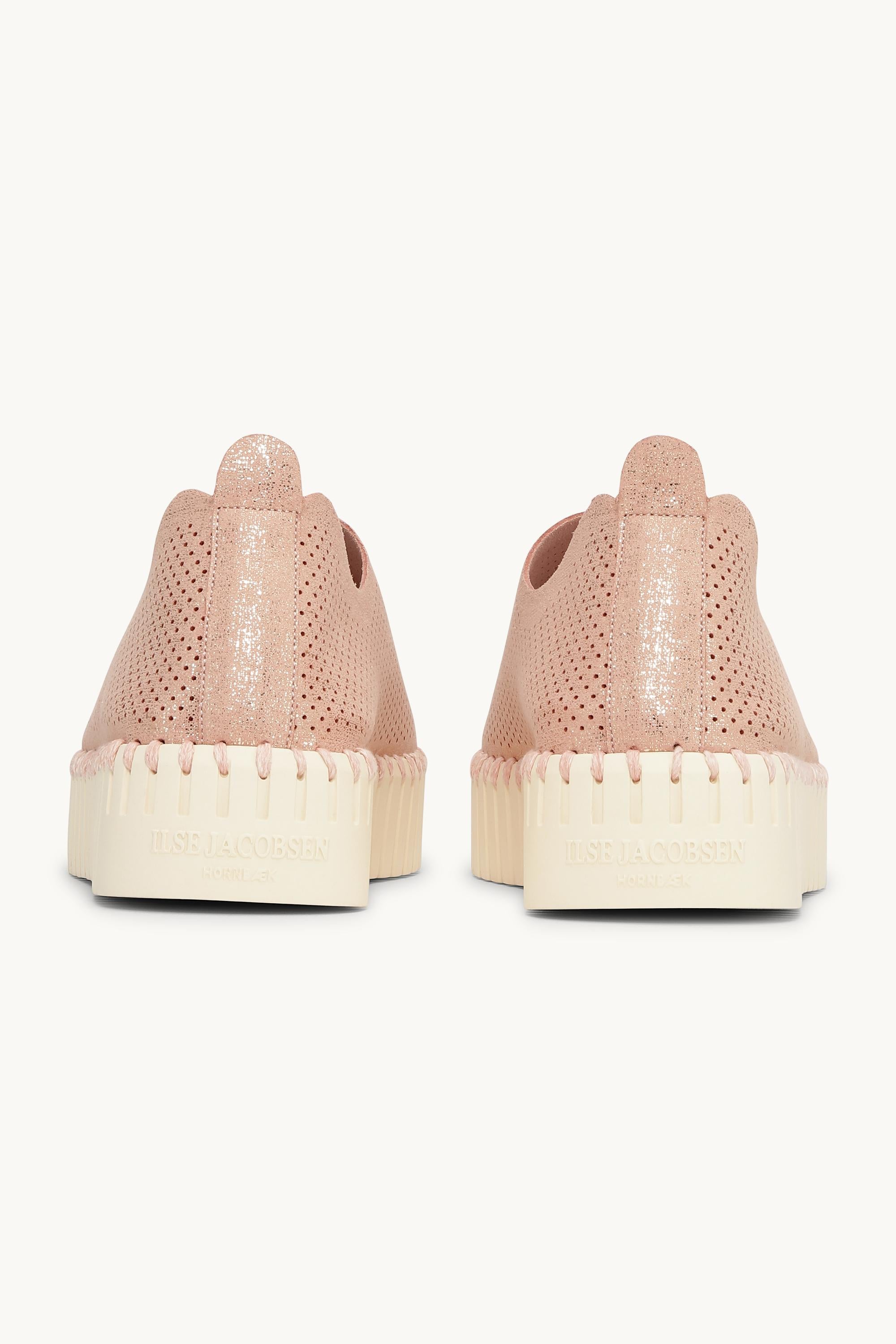 Platform Tulip Sko Glitter - Adobe Rose Pearled Ivory